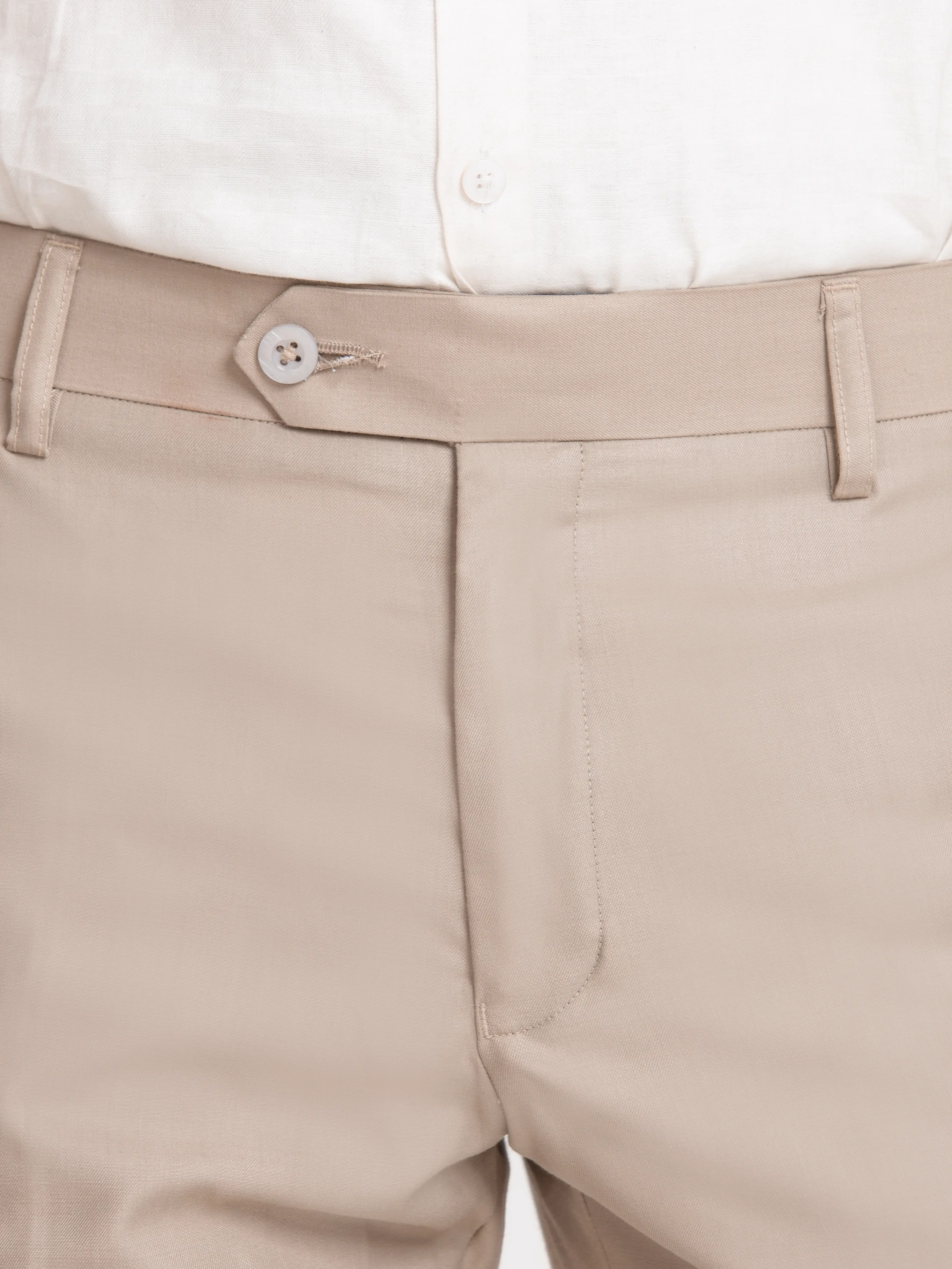 Men's Light Beige Formal Pant - EMBPF24-15268 - Image 3