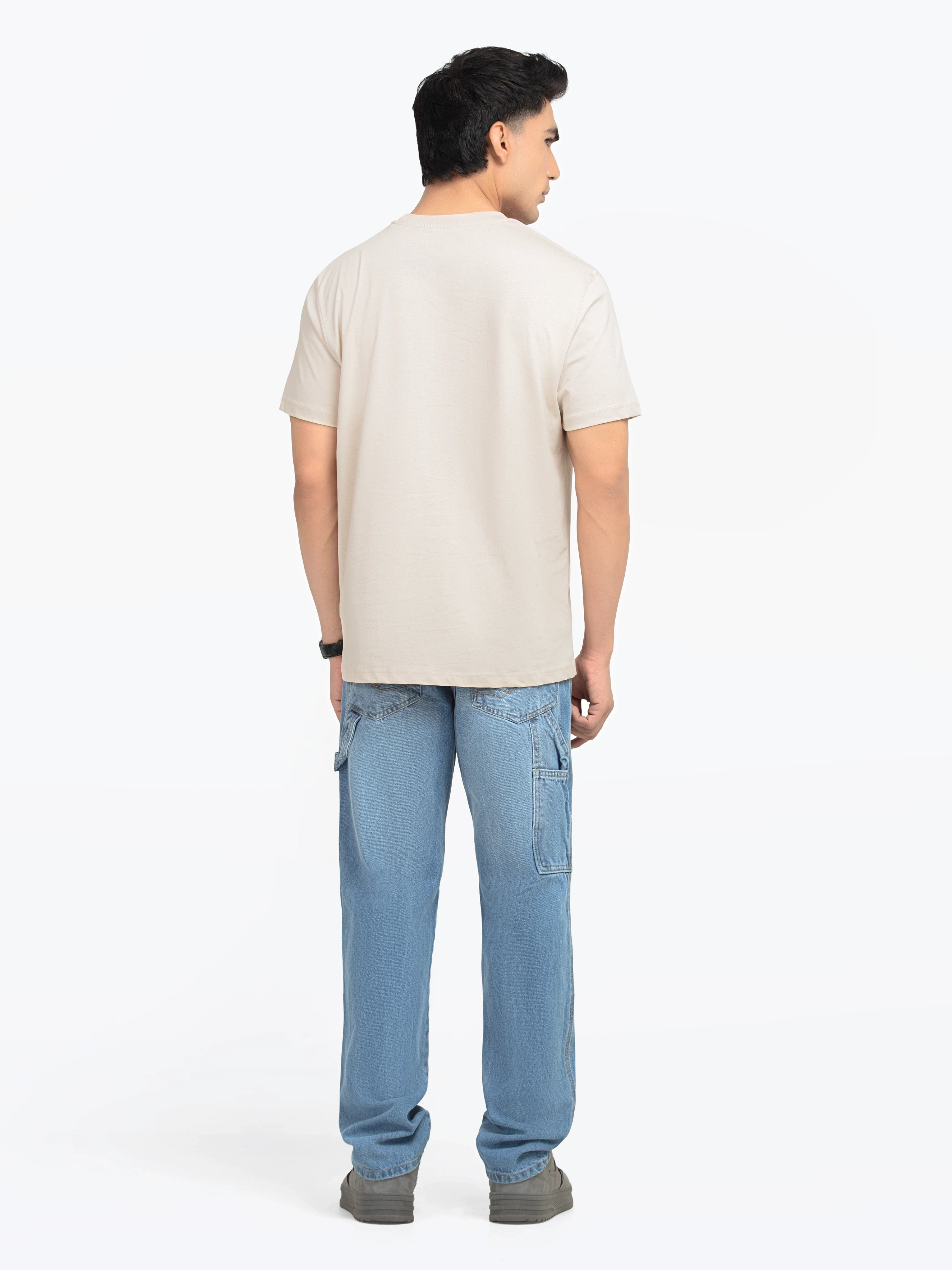Men's Light Beige Graphic Tee - EMTGT5-003 - Image 5