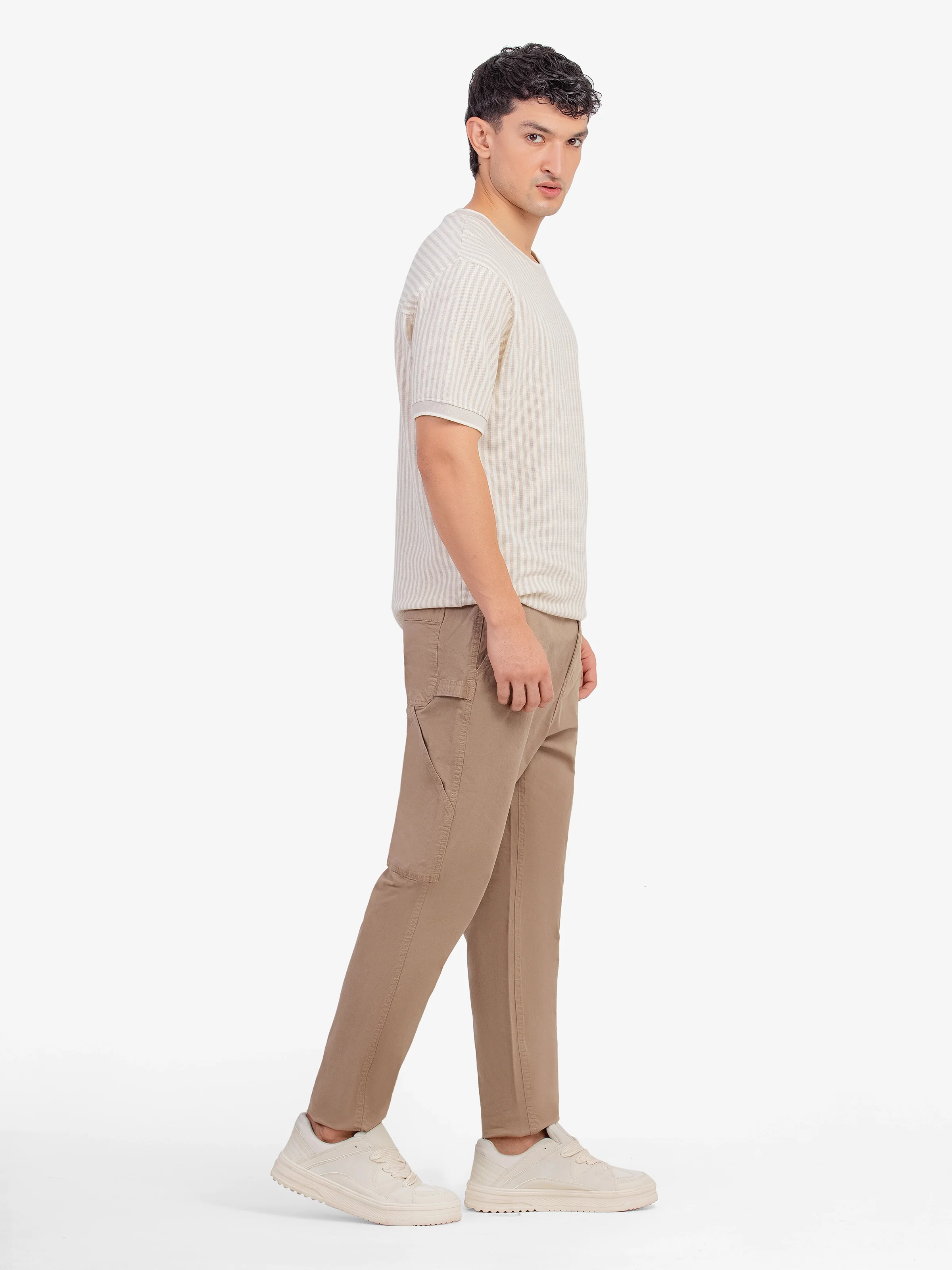 Men's Light Beige Graphic Tee - EMTGT5-009 - Image 4