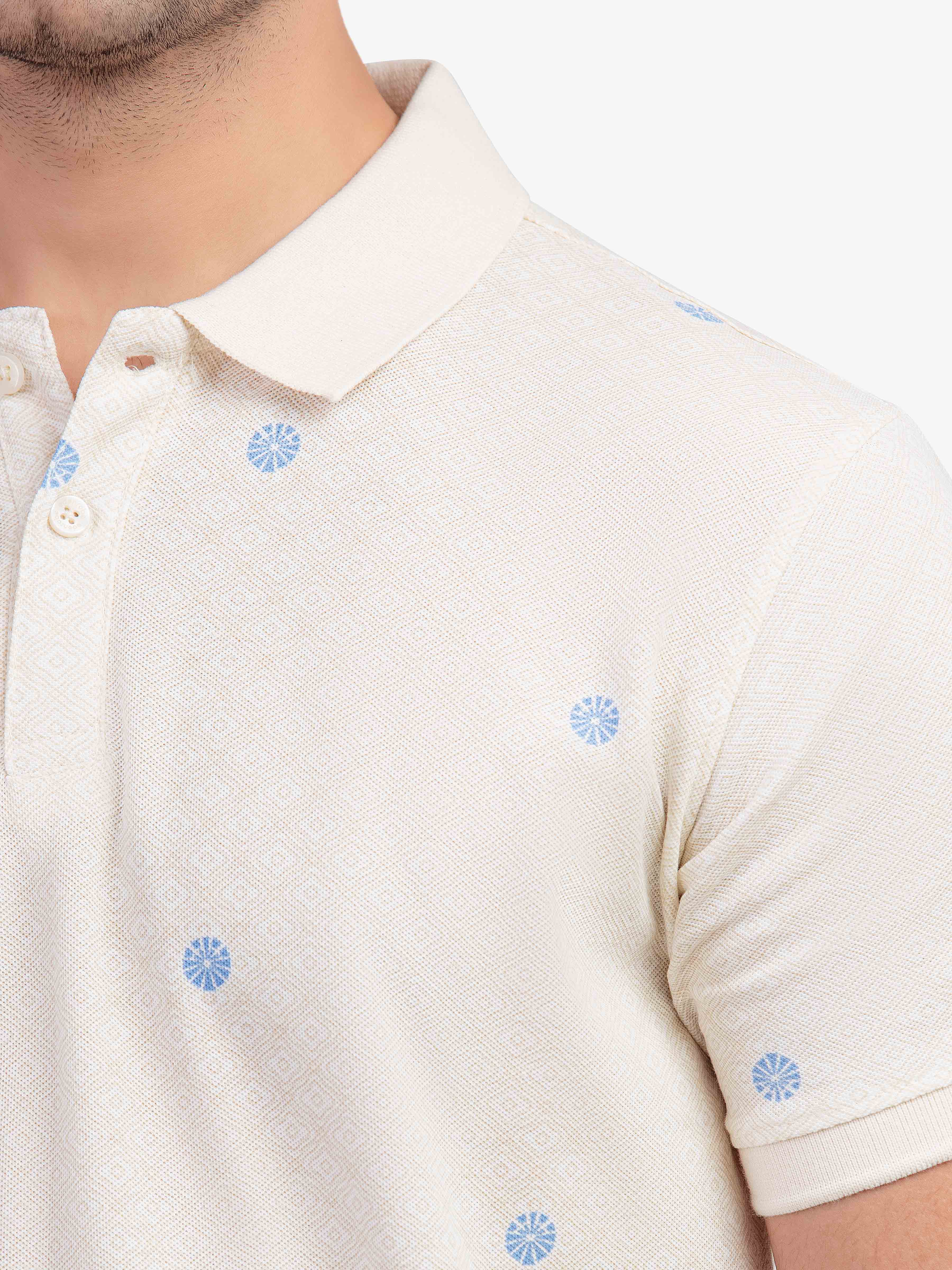 Men's Light Beige Polo Shirt - EMTPS5-026 - Image 3
