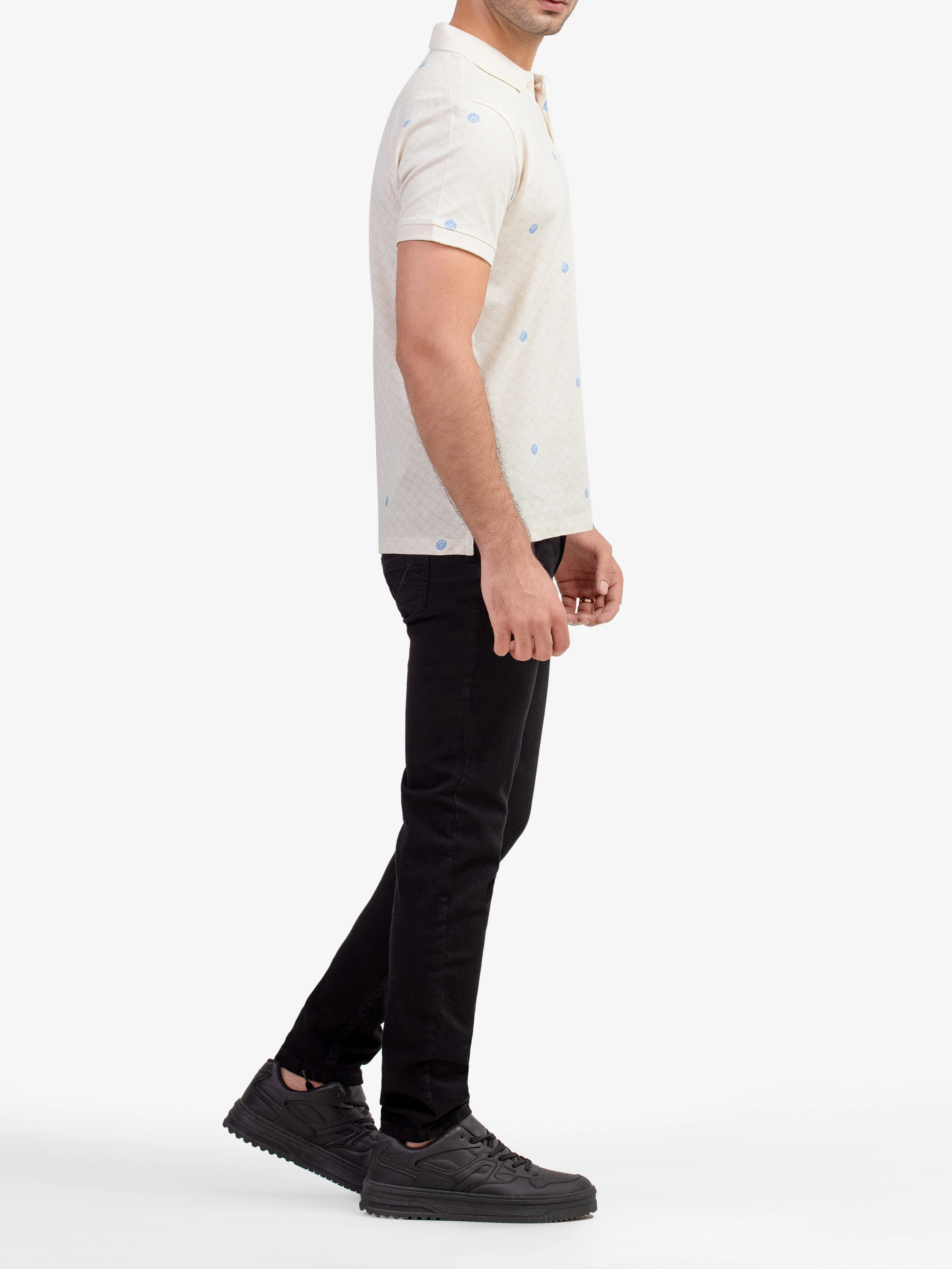 Men's Light Beige Polo Shirt - EMTPS5-026 - Image 4