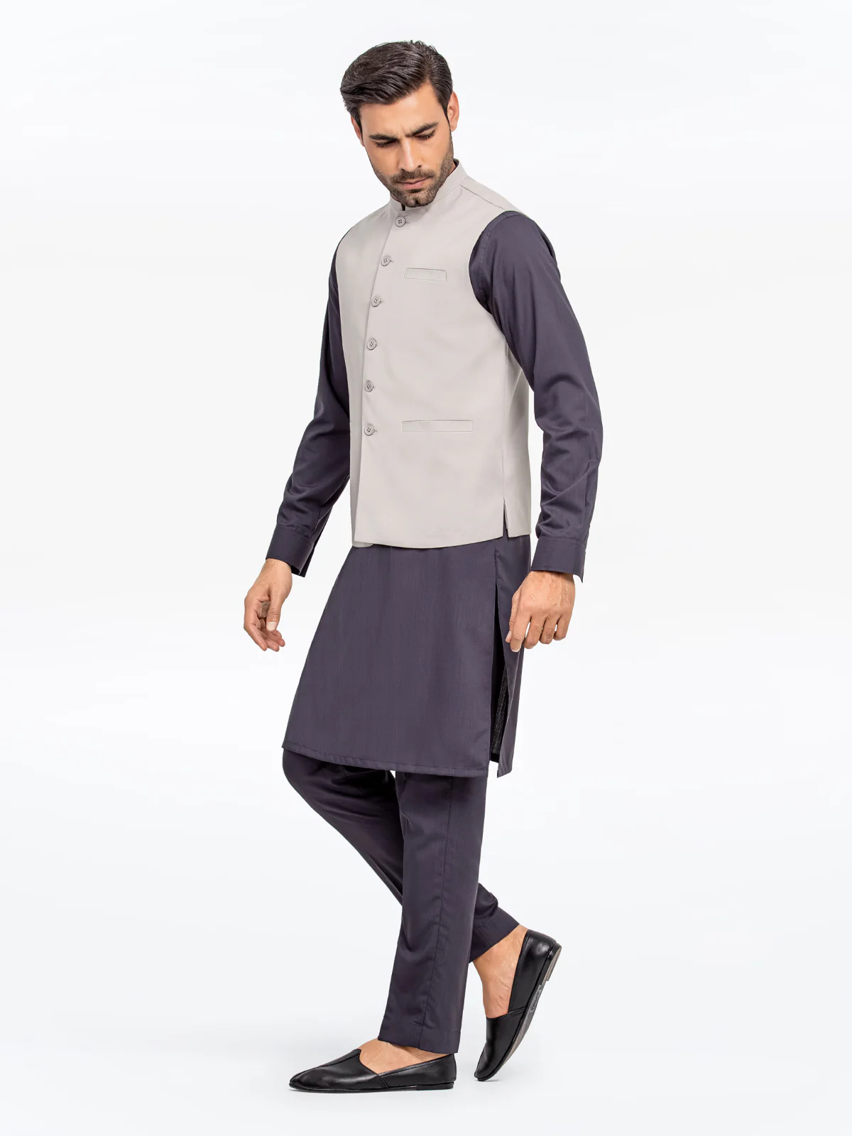 Men's Light Beige Waist Coat - EMTWCP24-35900 - Image 4