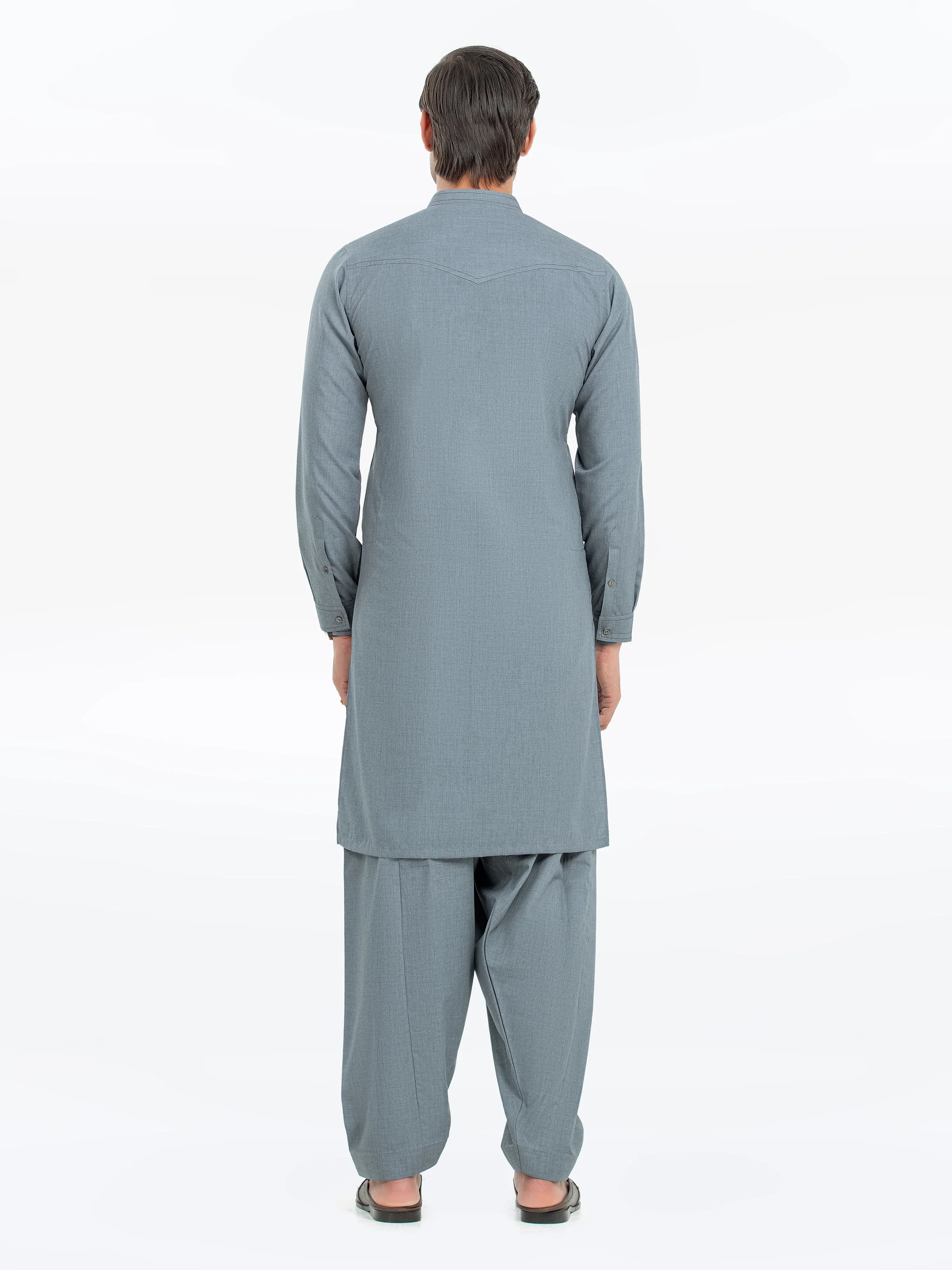 Men's Light Blue Shalwar Kameez - EMTKS24-41124 - Image 6