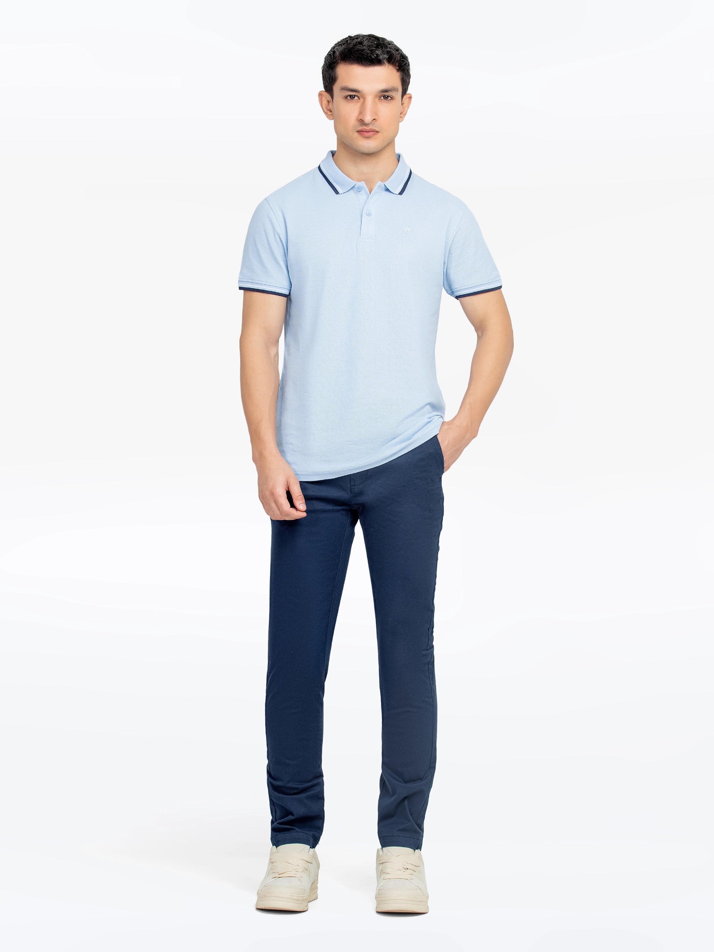 Men's Light Blue Polo Shirt - EMTPS5-073 - Image 2