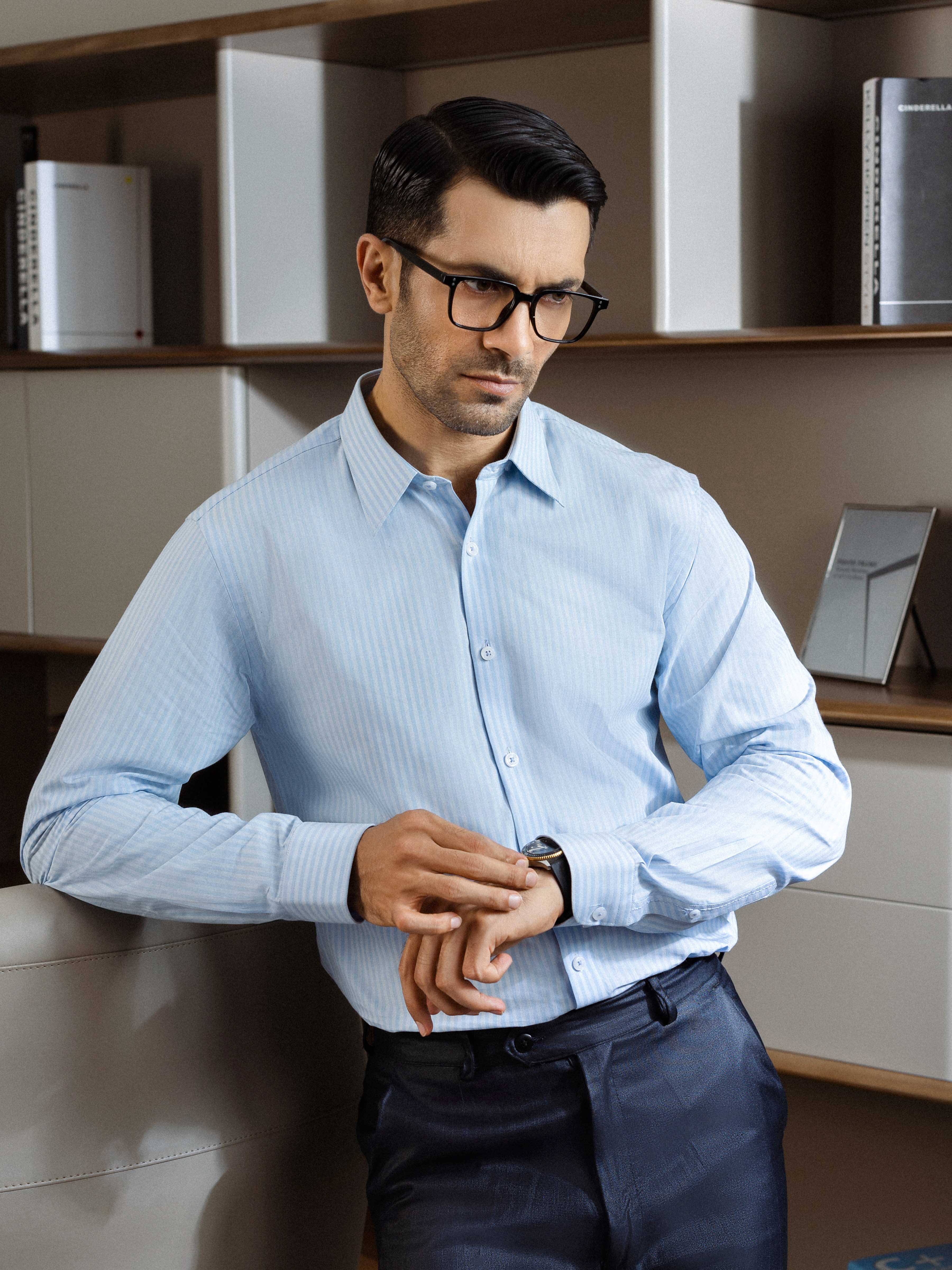 Men's Light Blue Shirt - EMTSI5-50803 - Image 5