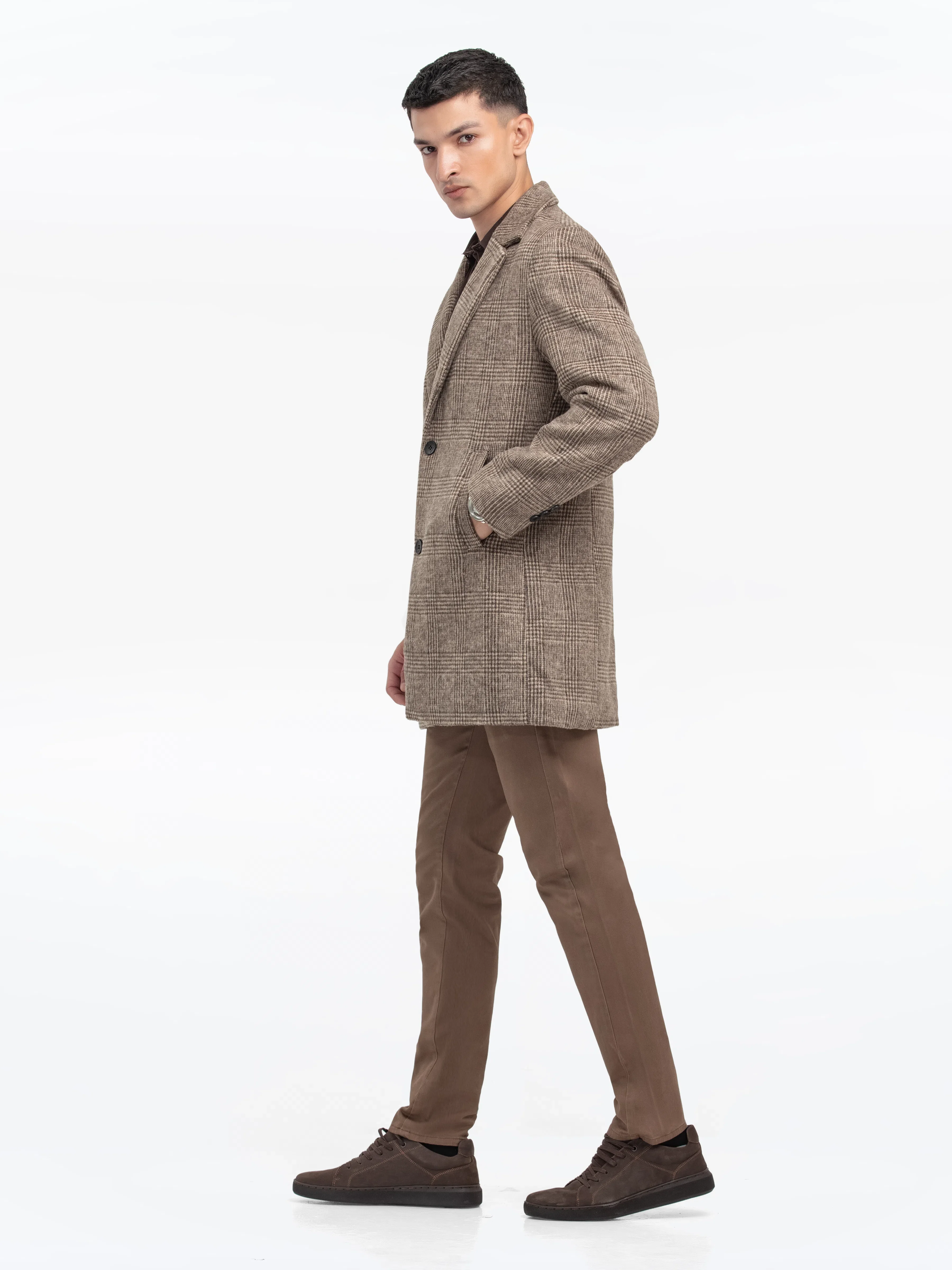 Men's Light Brown Long Coat - EMTC24-001 - Image 5