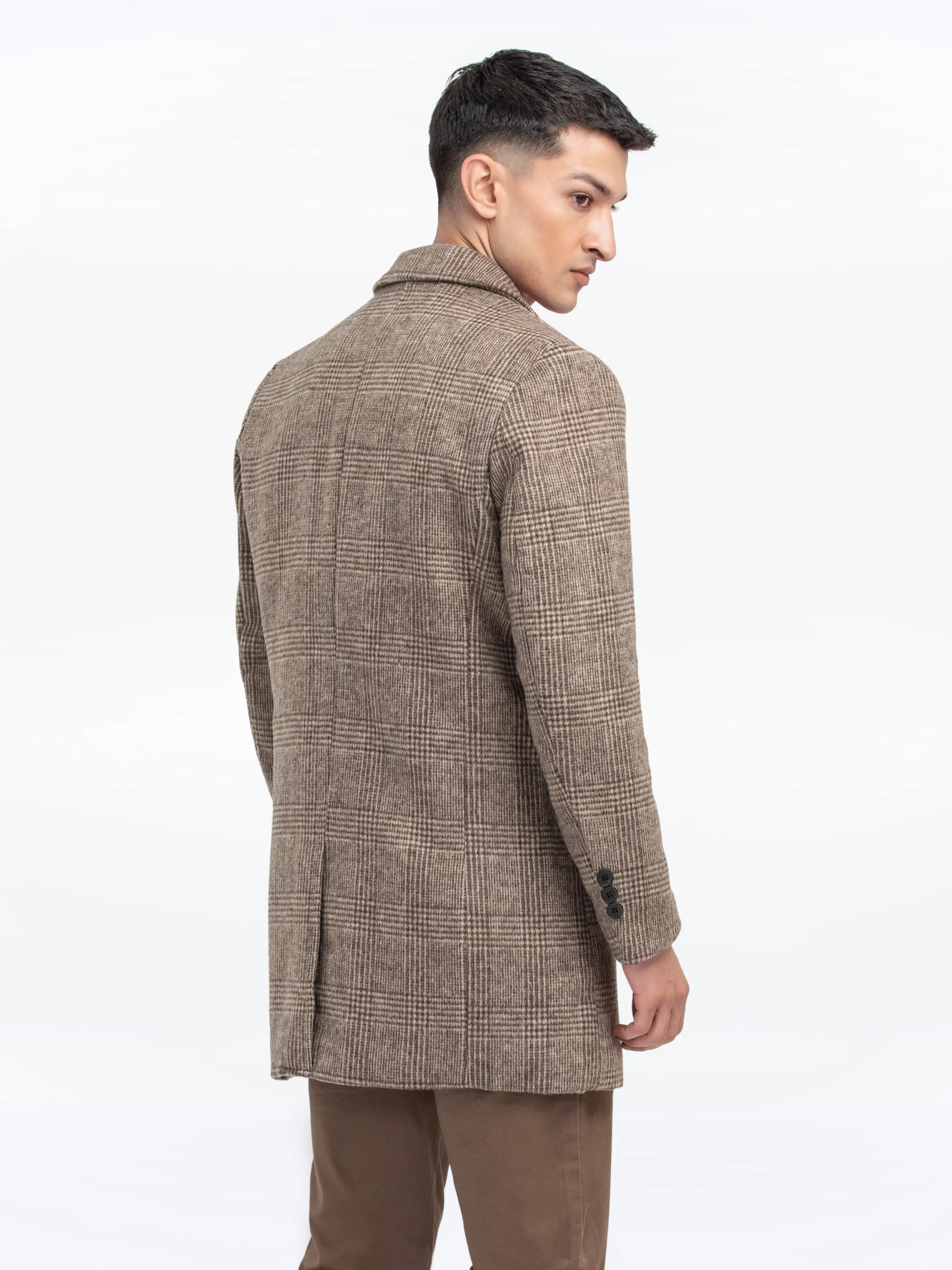 Men's Light Brown Long Coat - EMTC24-001 - Image 6