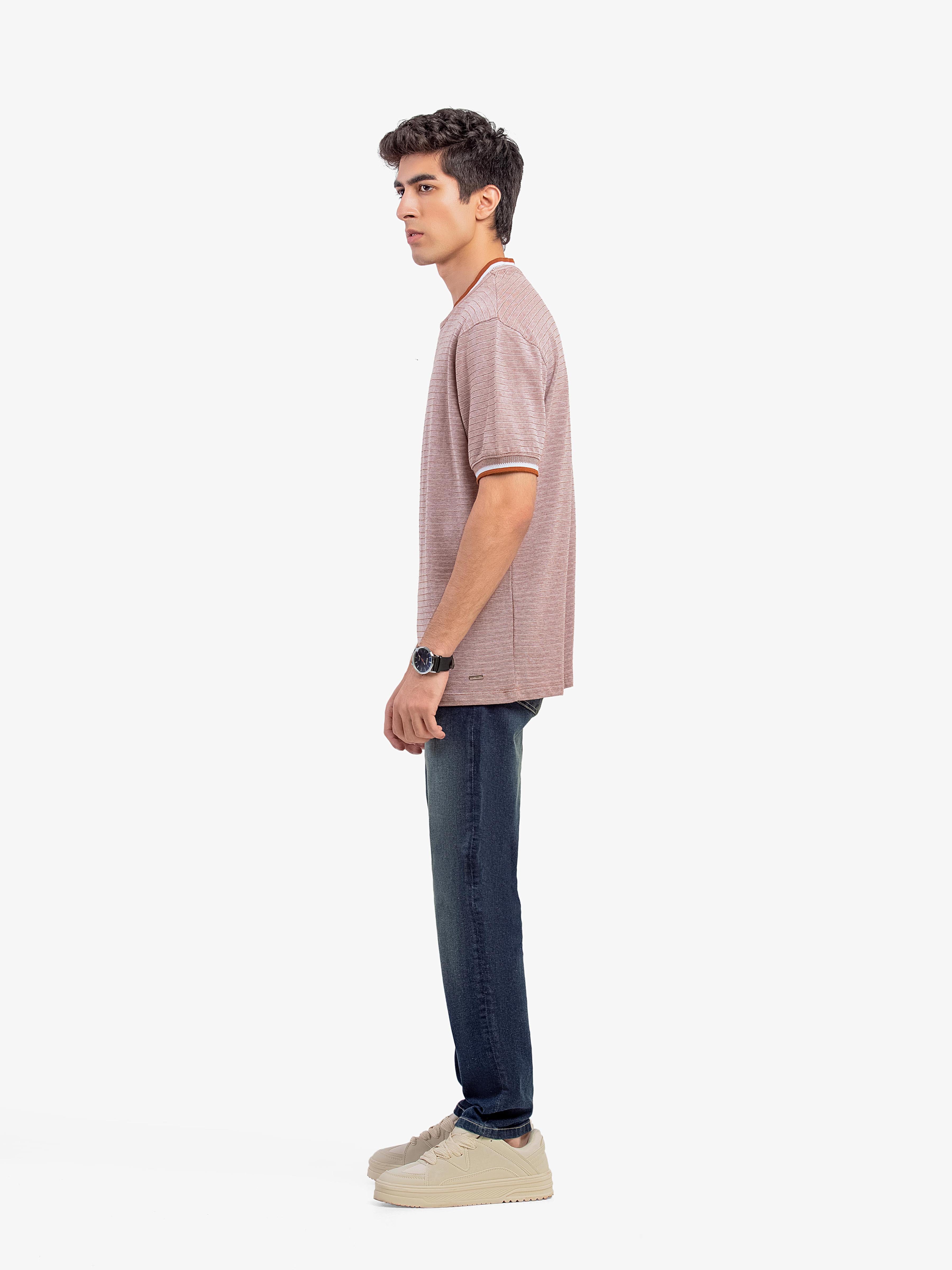 Men's Light Brown Graphic Tee - EMTGT5-005 - Image 4