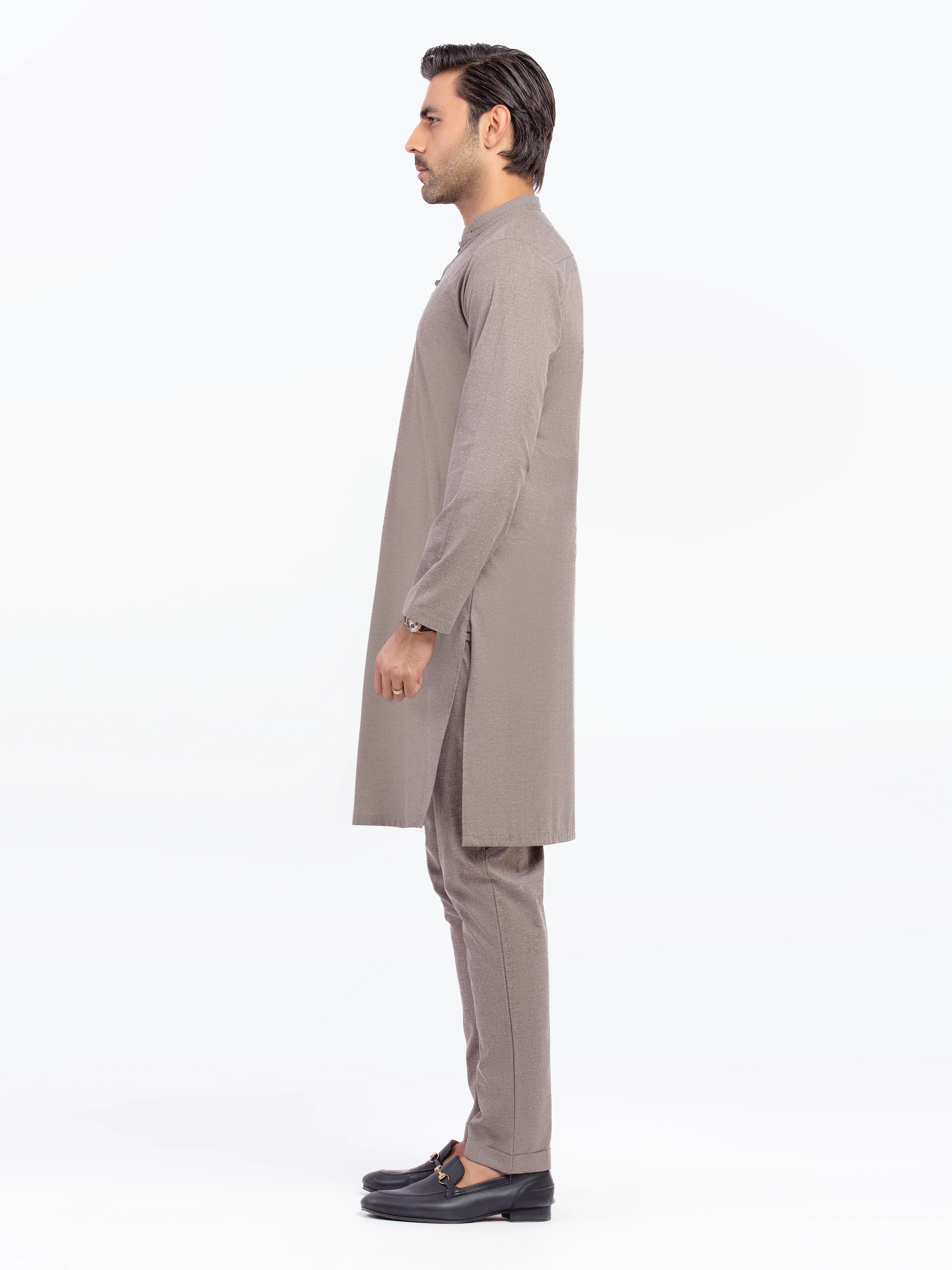 Men's Light Brown Kurta Pajama - EMTKPT5-070 - Image 5
