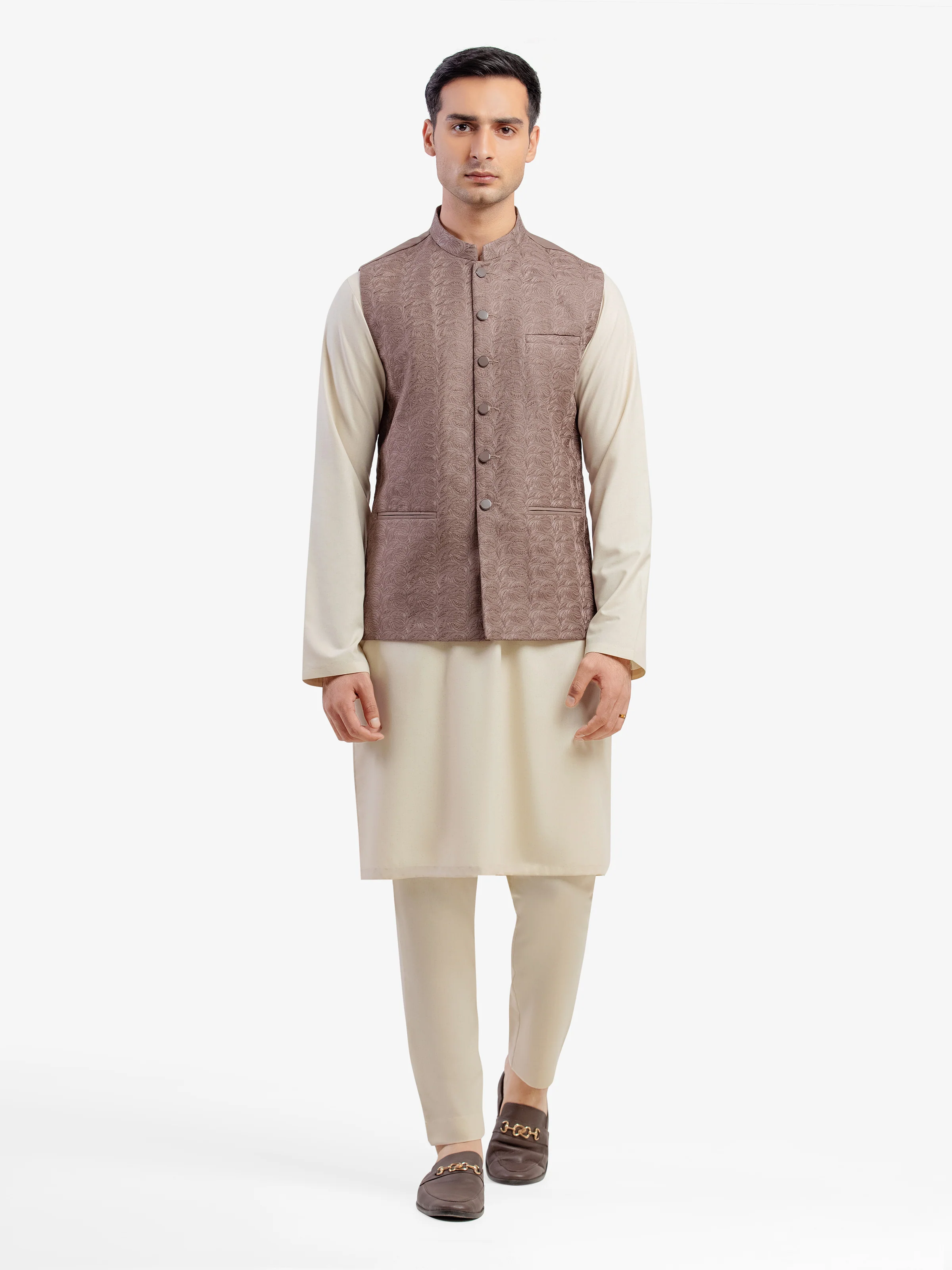 Men's Light Brown Waist Coat - EMTWC5-35960 - Image 2