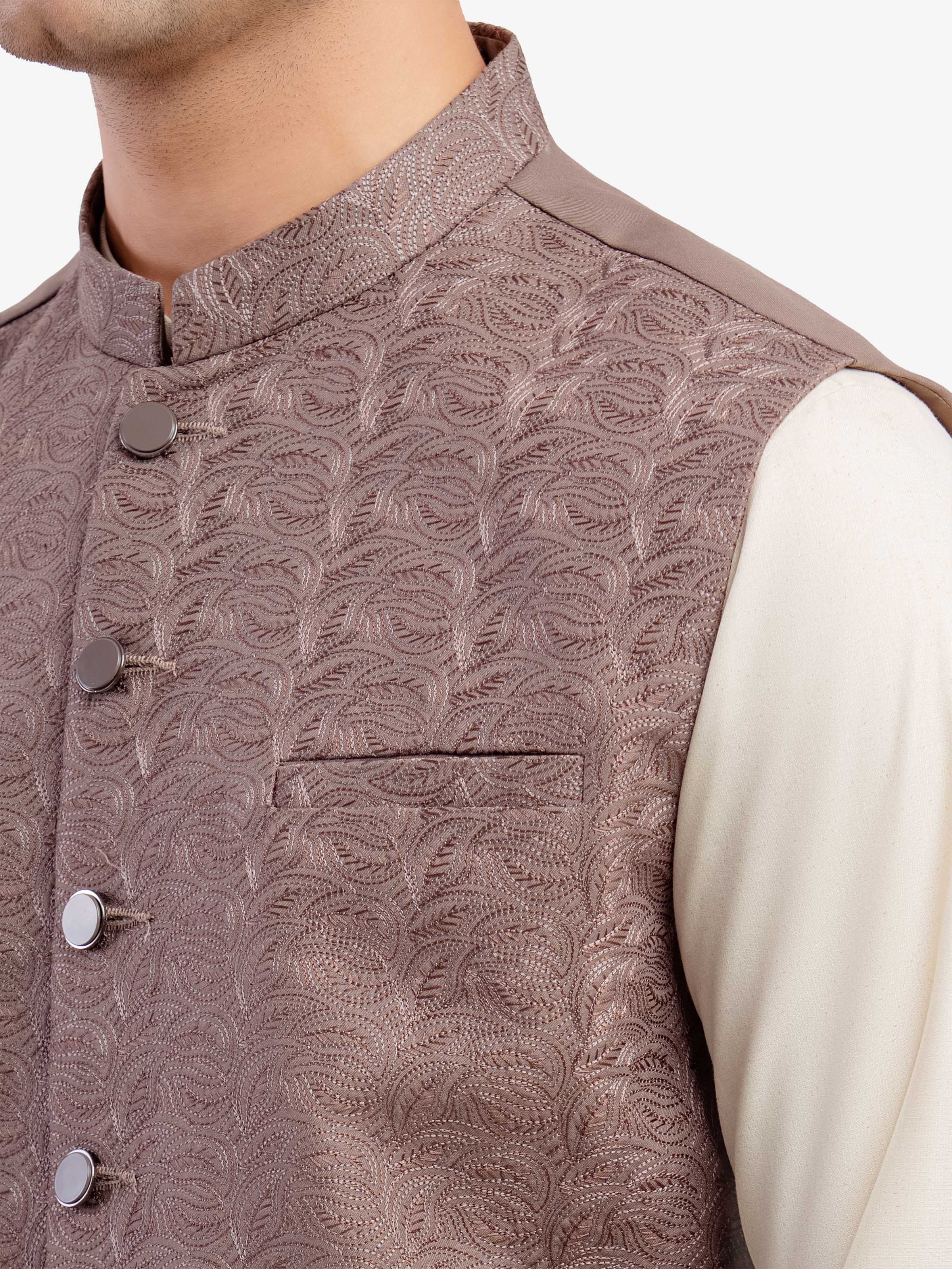 Men's Light Brown Waist Coat - EMTWC5-35960 - Image 3