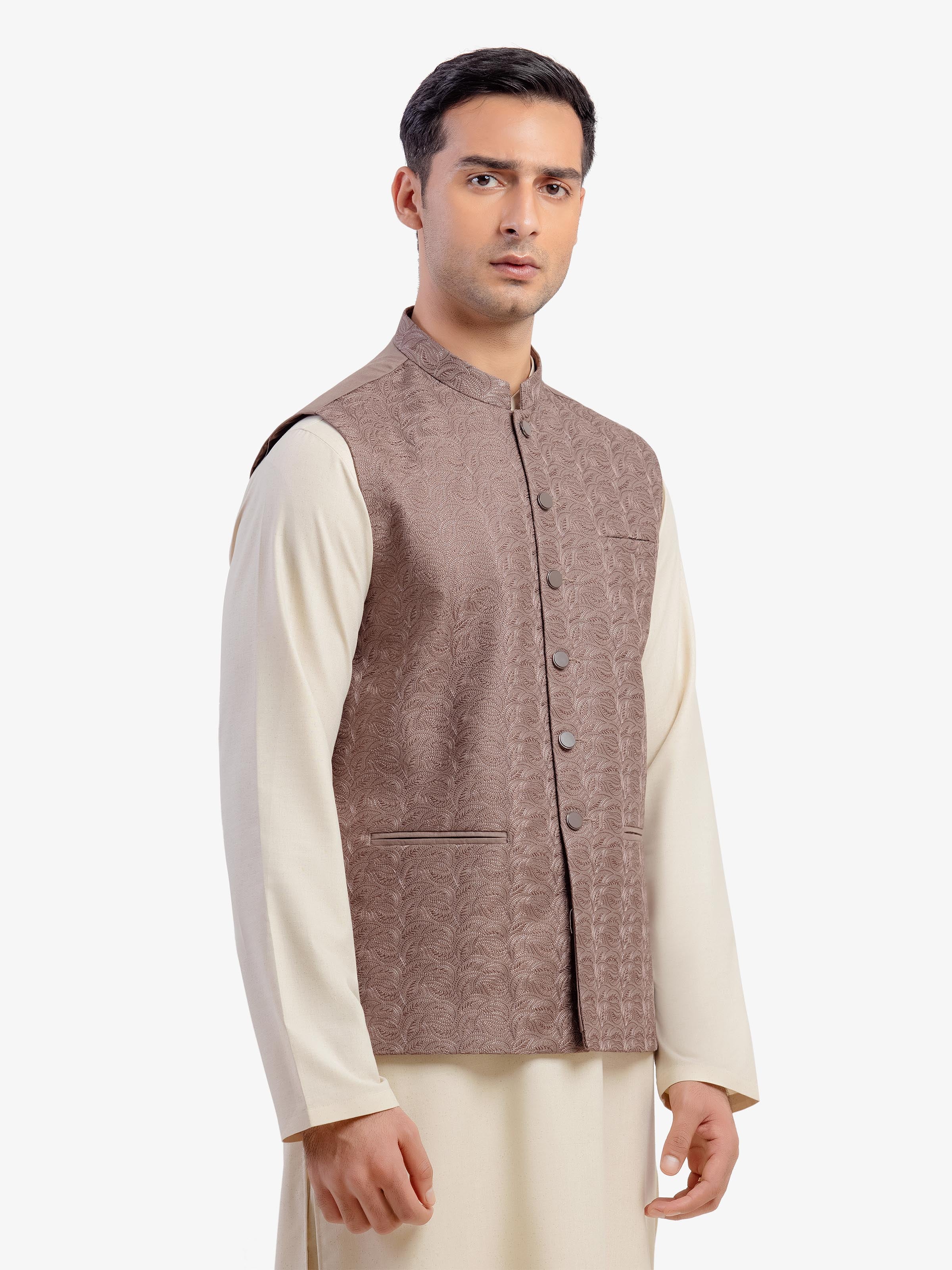 Men's Light Brown Waist Coat - EMTWC5-35960 - Image 4