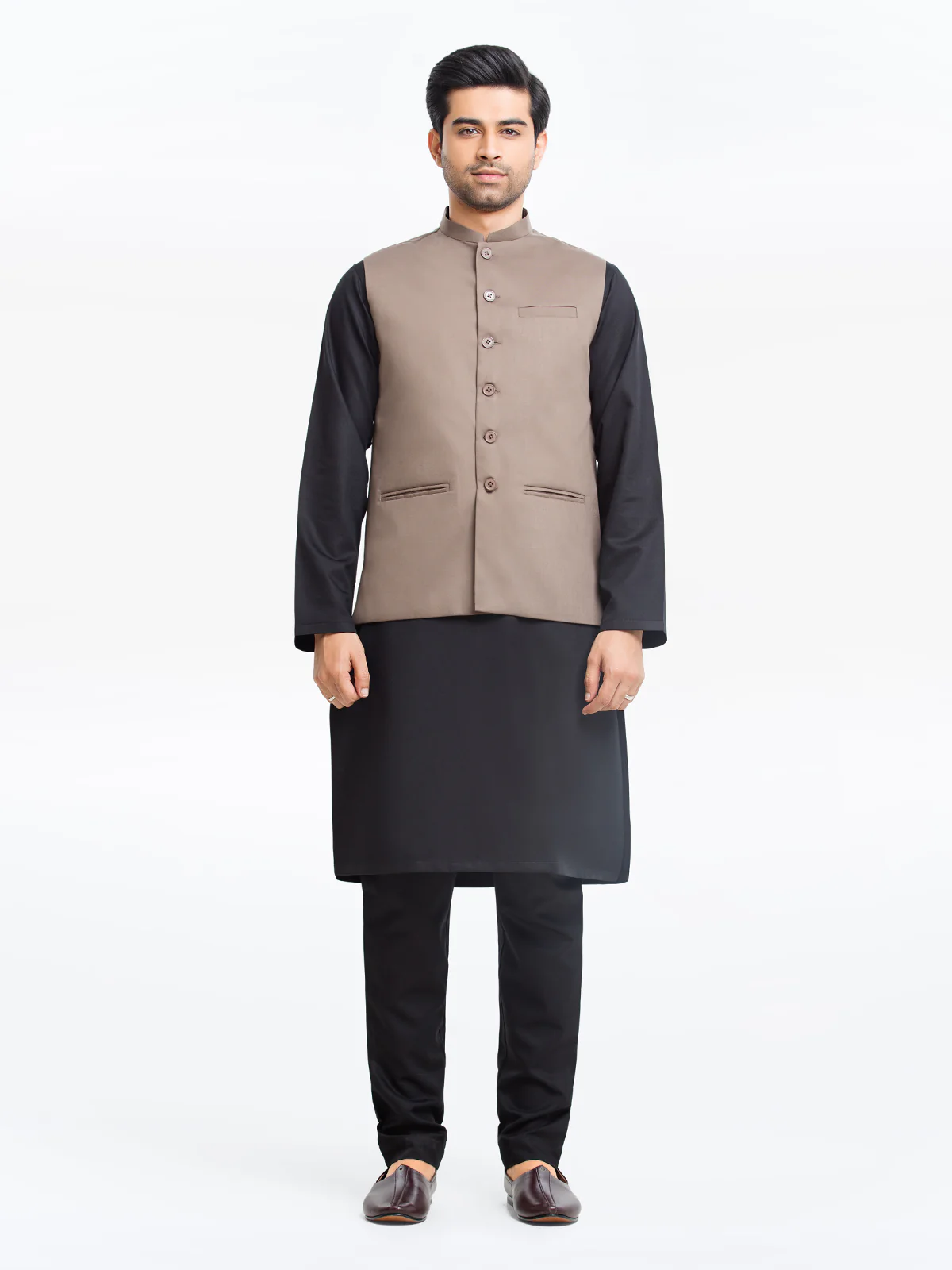 Men's Light Brown Waist Coat - EMTWCP24-35904 - Image 2