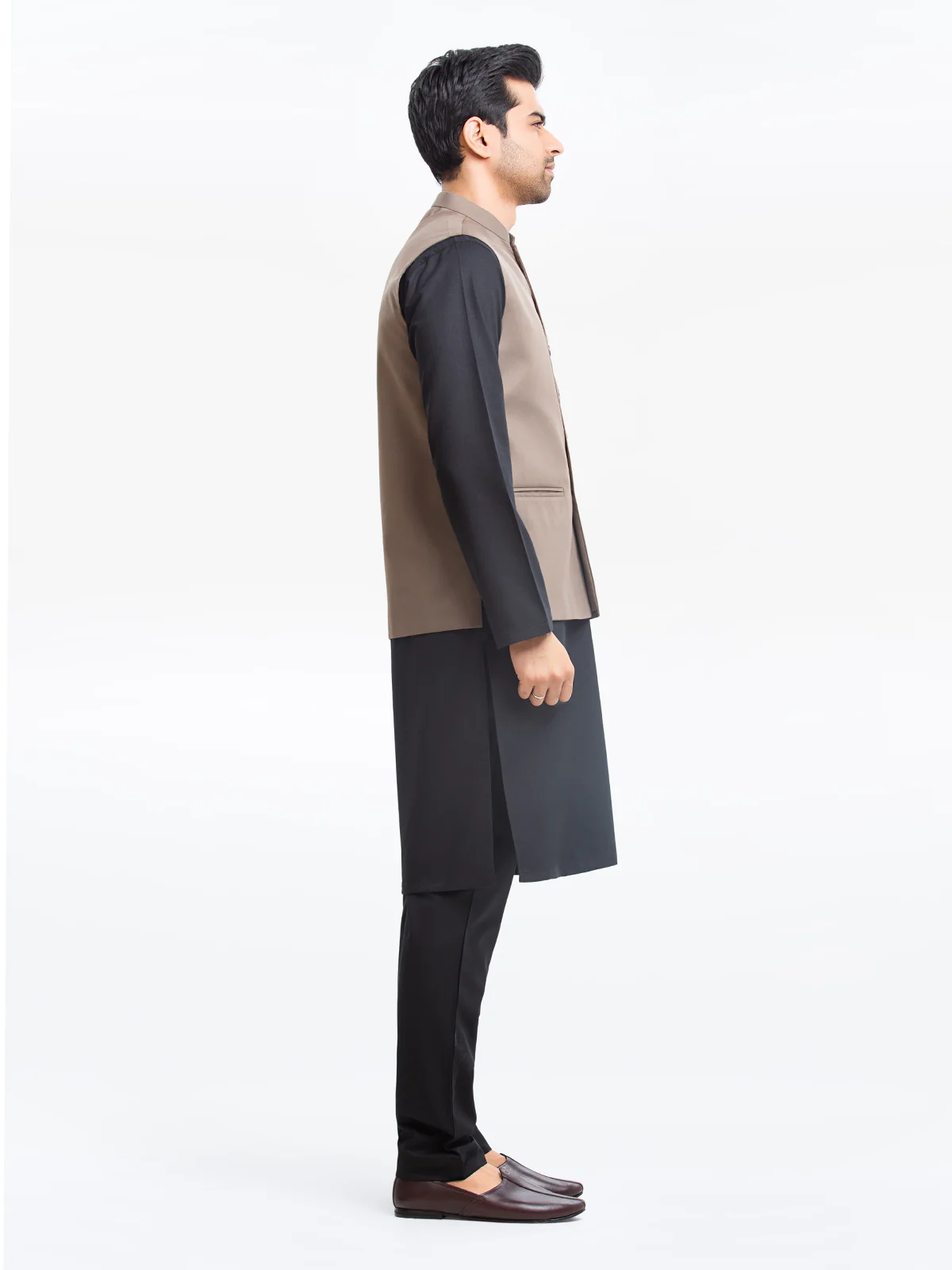 Men's Light Brown Waist Coat - EMTWCP24-35904 - Image 3