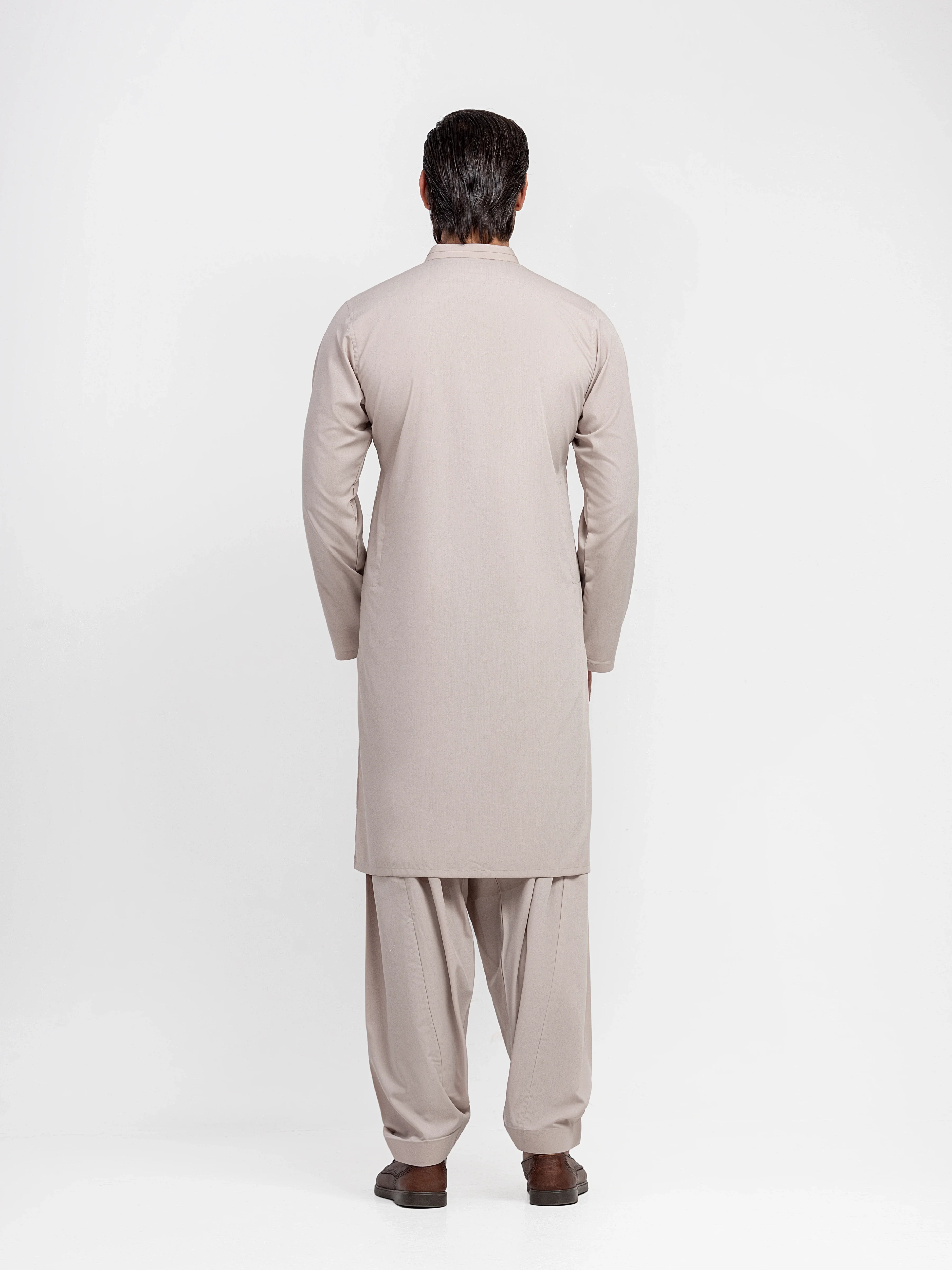 Men's Light Coffee Shalwar Kameez - EMTKS5-41230 - Image 4