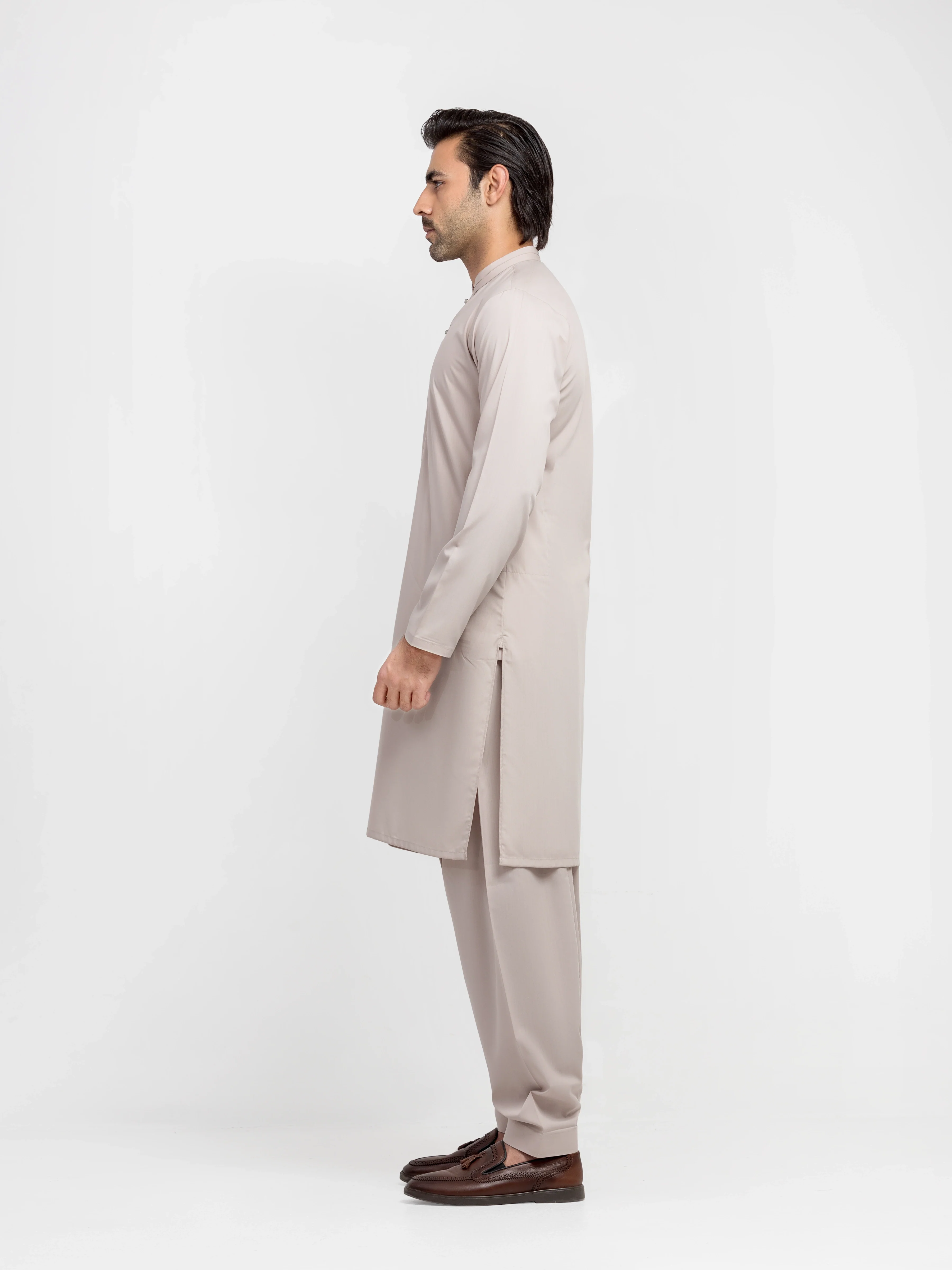 Men's Light Coffee Shalwar Kameez - EMTKS5-41230 - Image 5