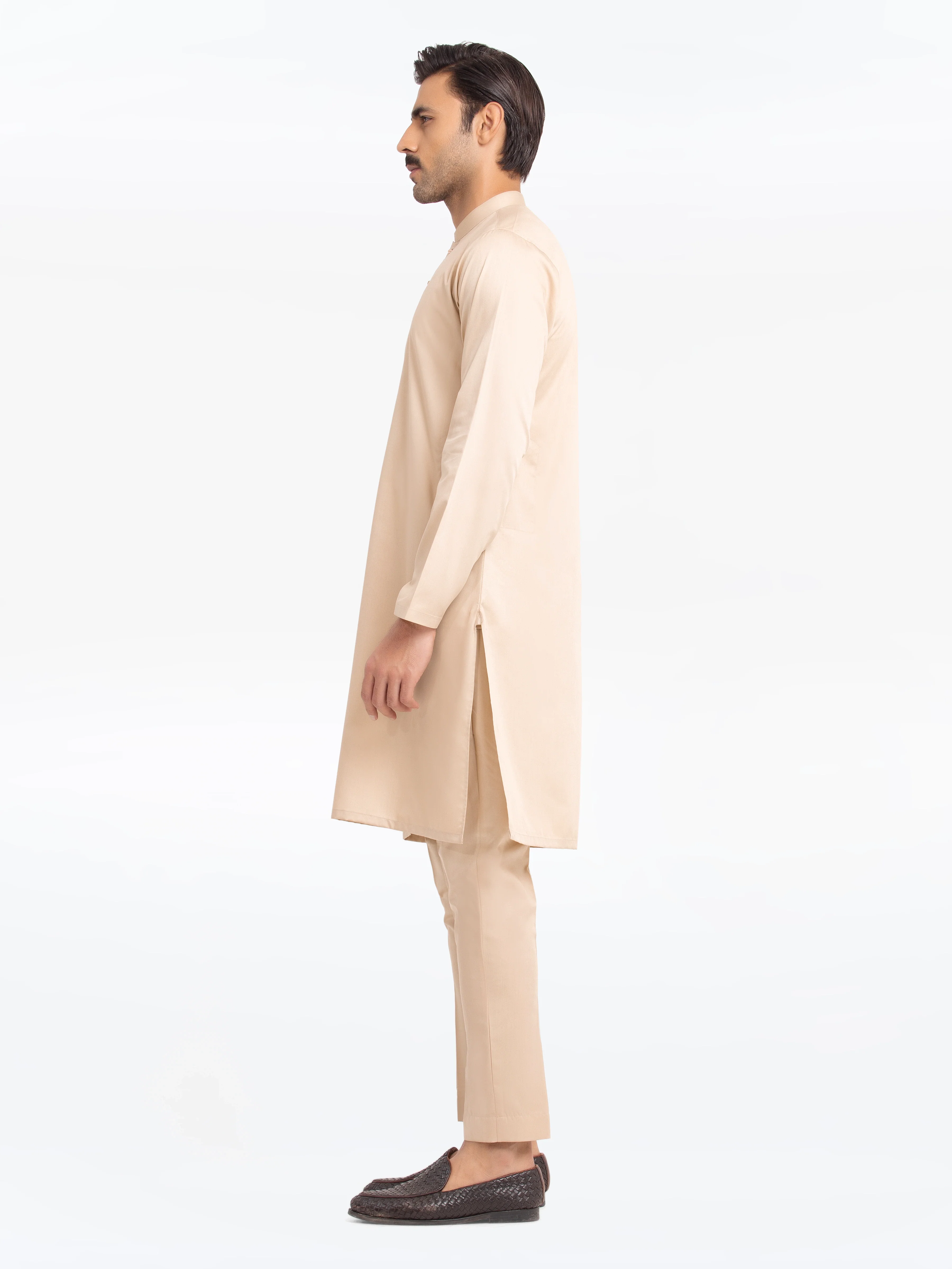 Men's Light Fawn Kurta Pajama - EMTKPT24-047 - Image 4