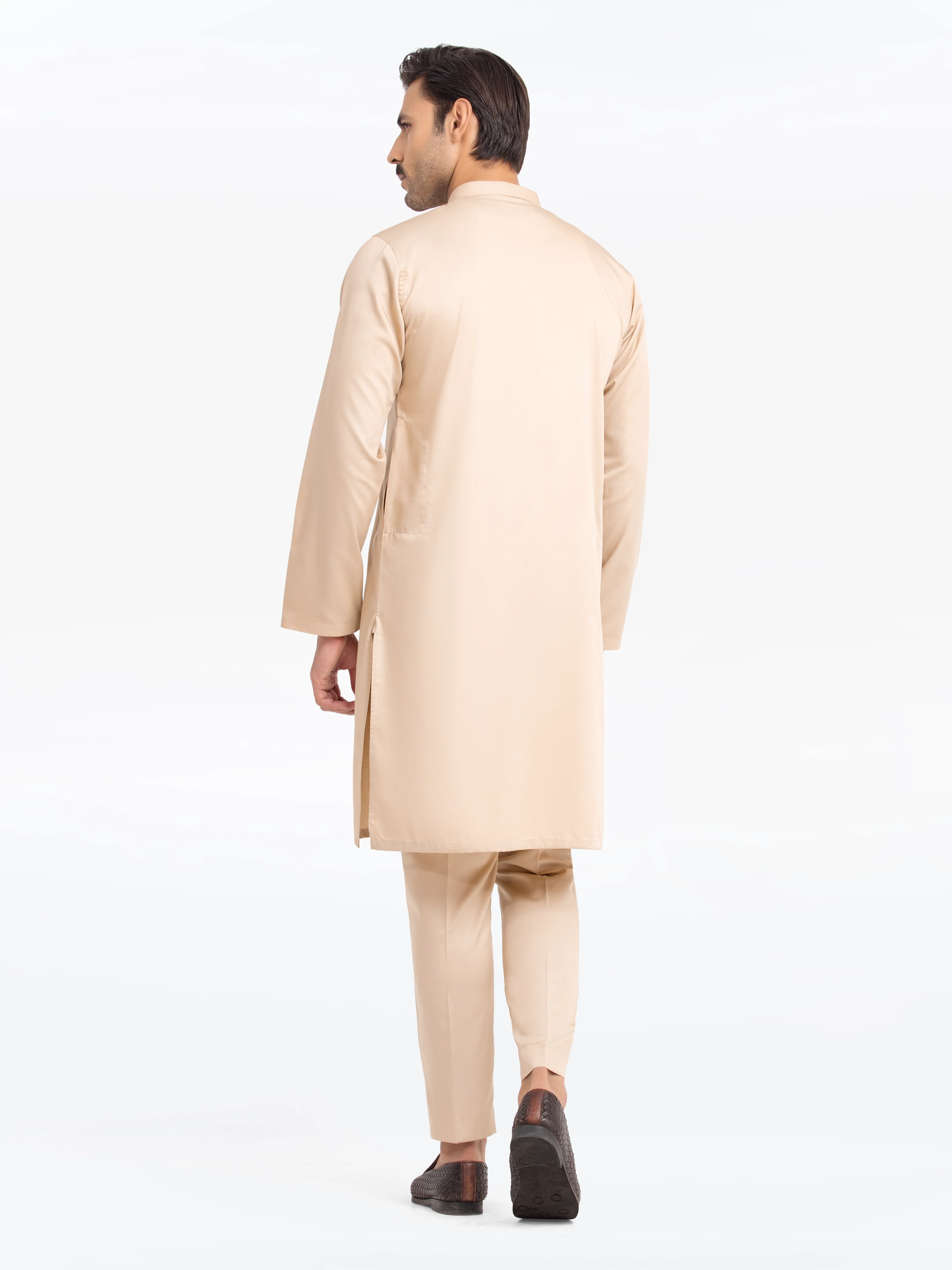 Men's Light Fawn Kurta Pajama - EMTKPT24-047 - Image 5