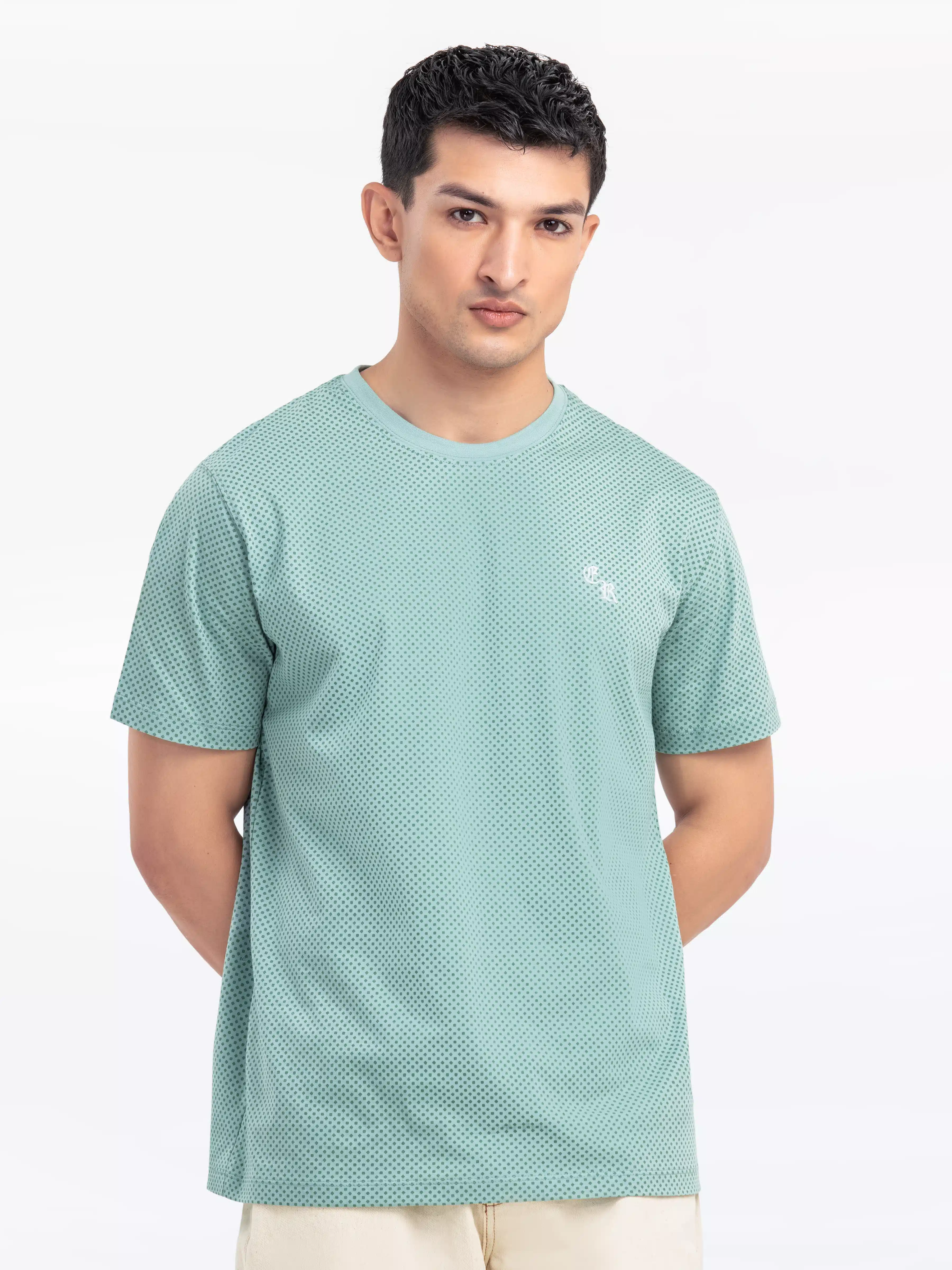 Men's Light Green Graphic Tee - EMTGT24-027 - Image 2