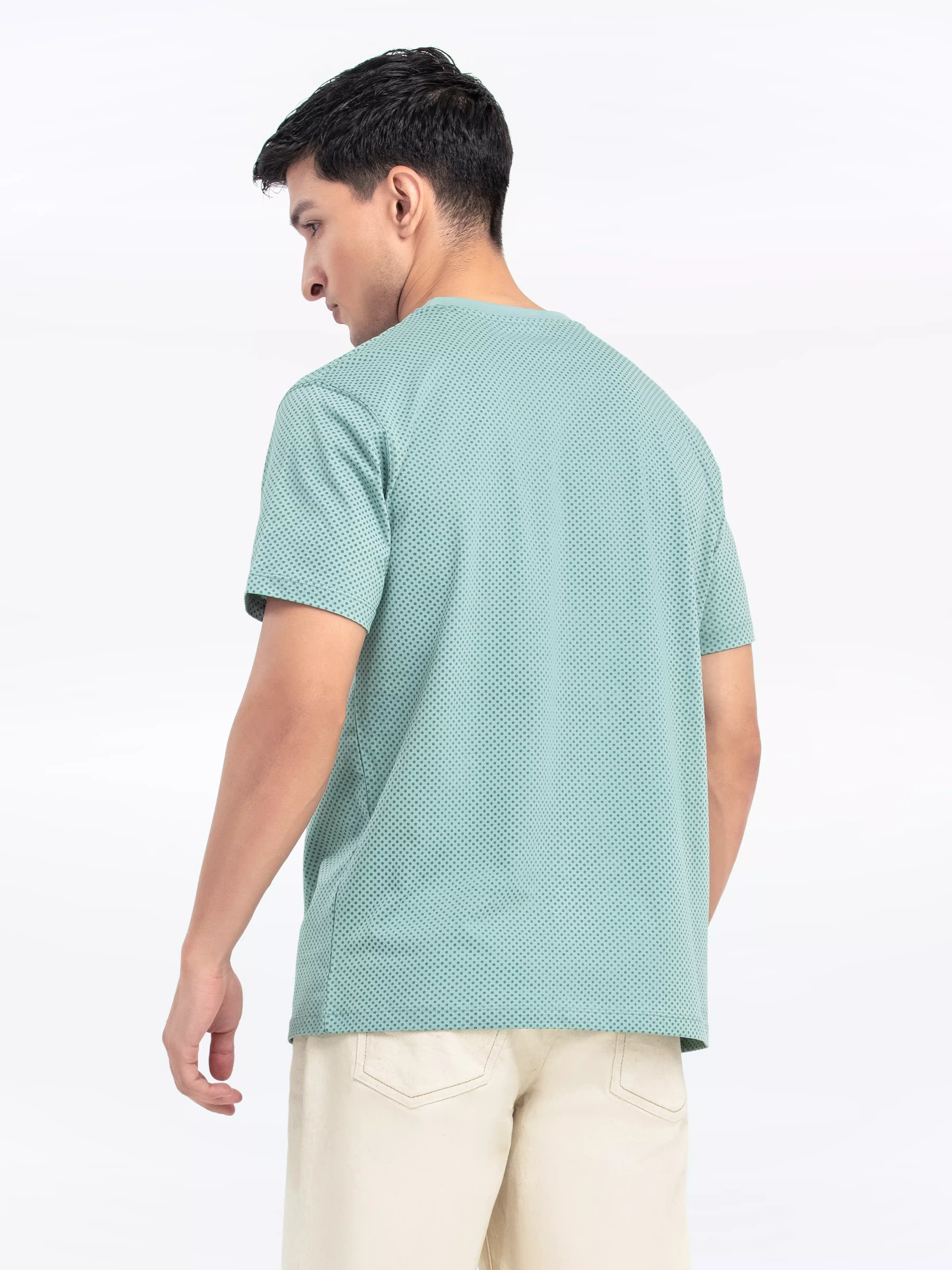 Men's Light Green Graphic Tee - EMTGT24-027 - Image 5