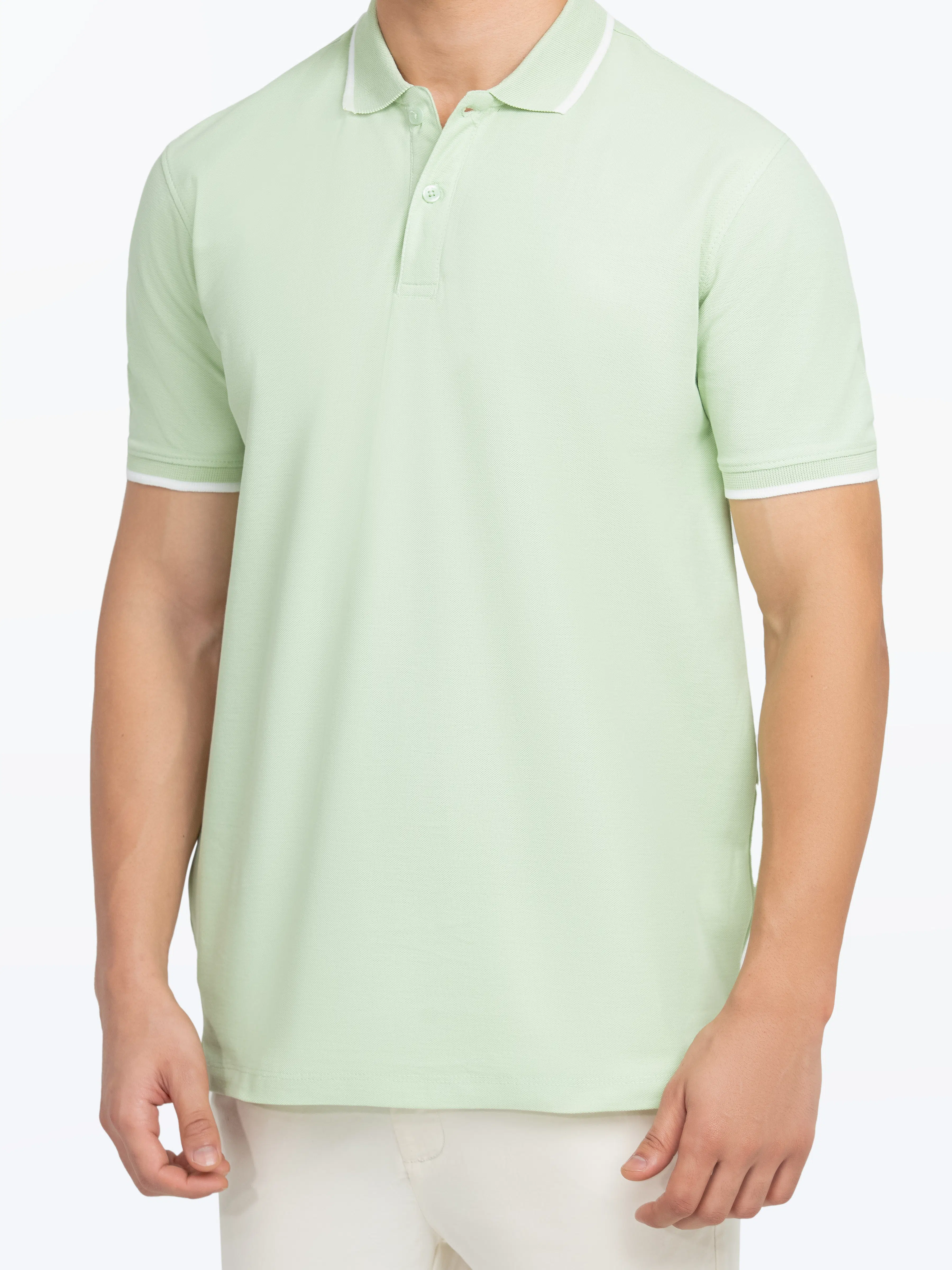 Men's Light Green Polo Shirt - EMTPS5-042 - Image 3