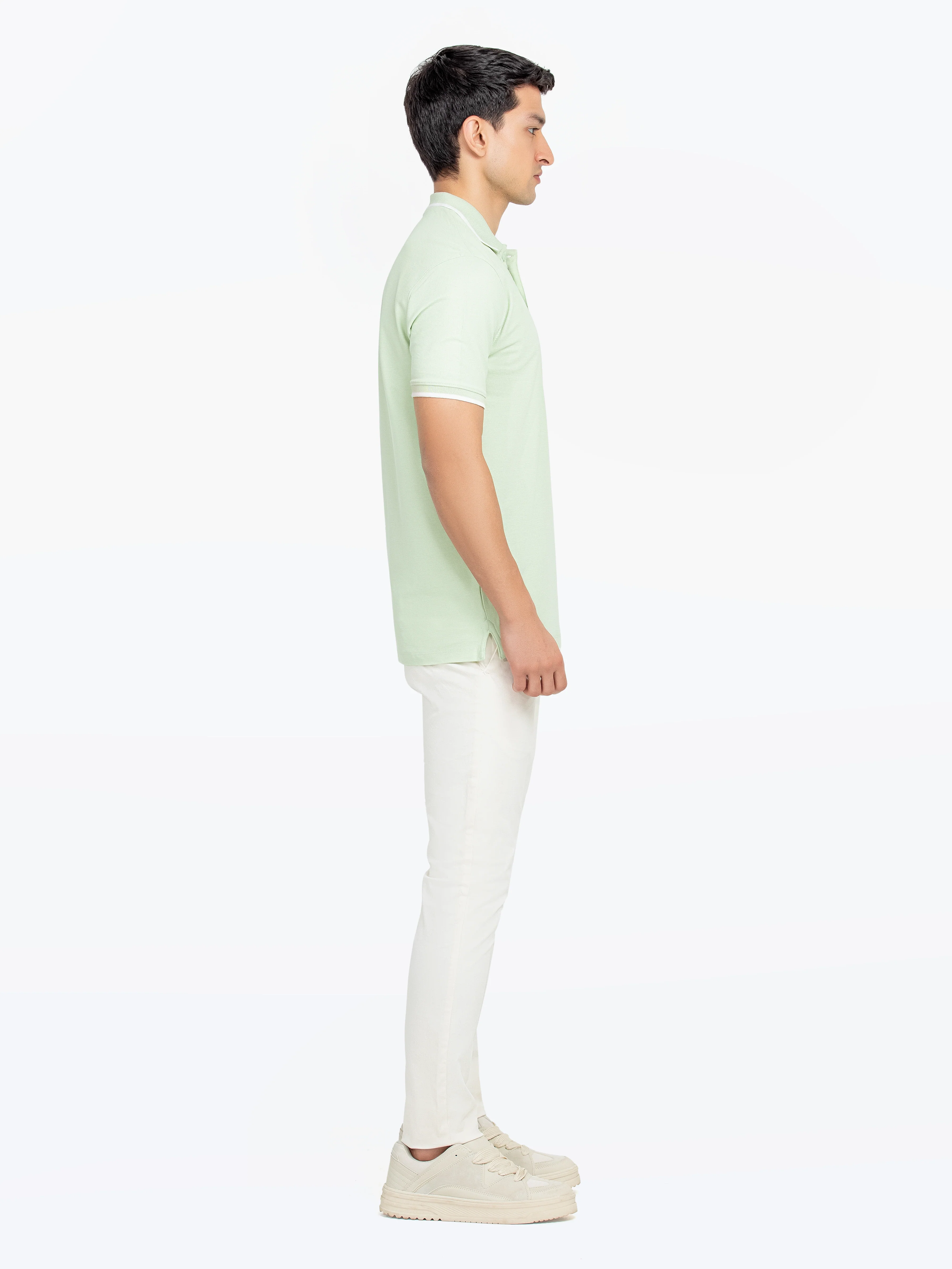 Men's Light Green Polo Shirt - EMTPS5-042 - Image 4