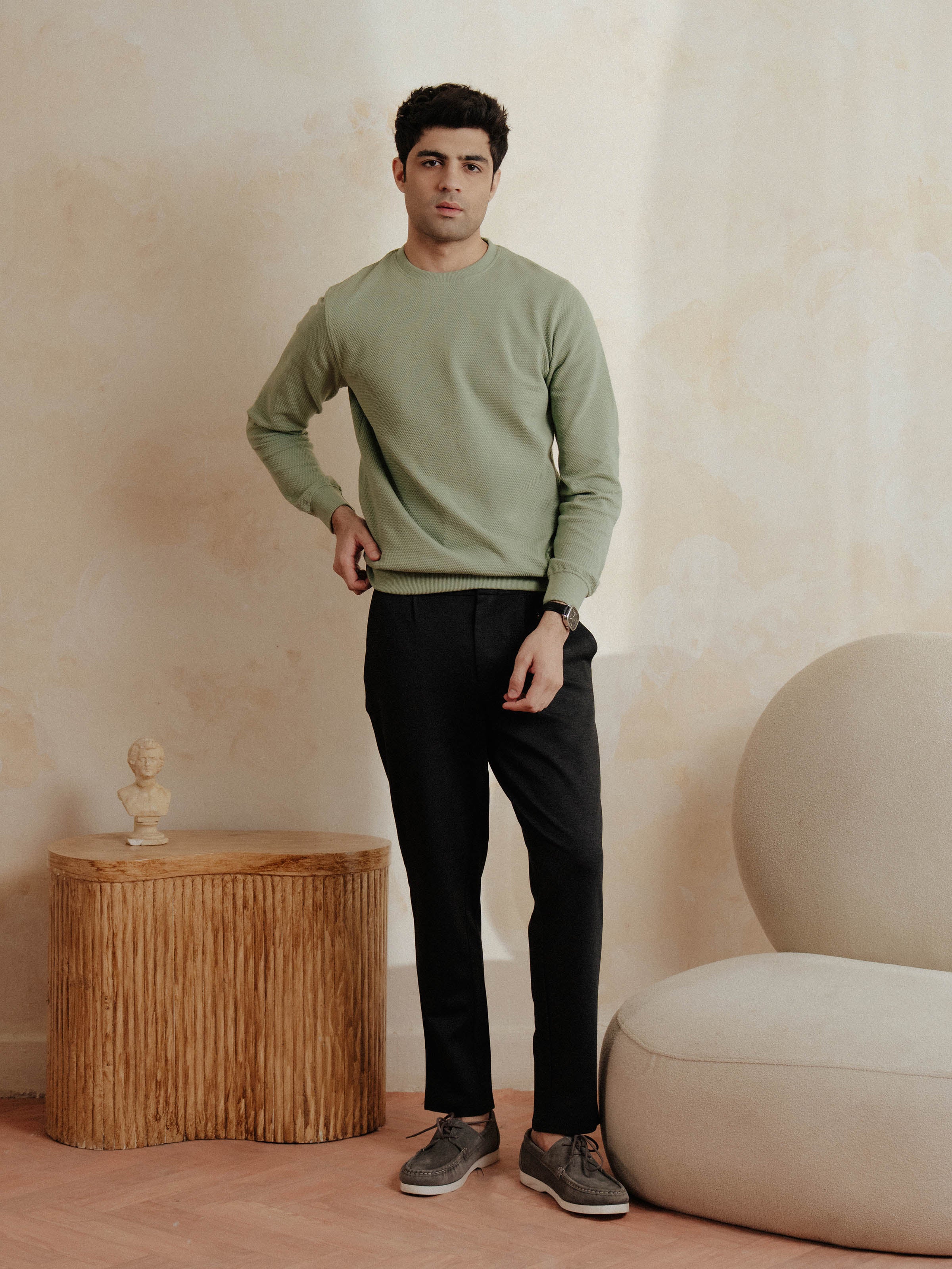 Men's Light Green Sweatshirt - EMTSS5-008 - Image 2
