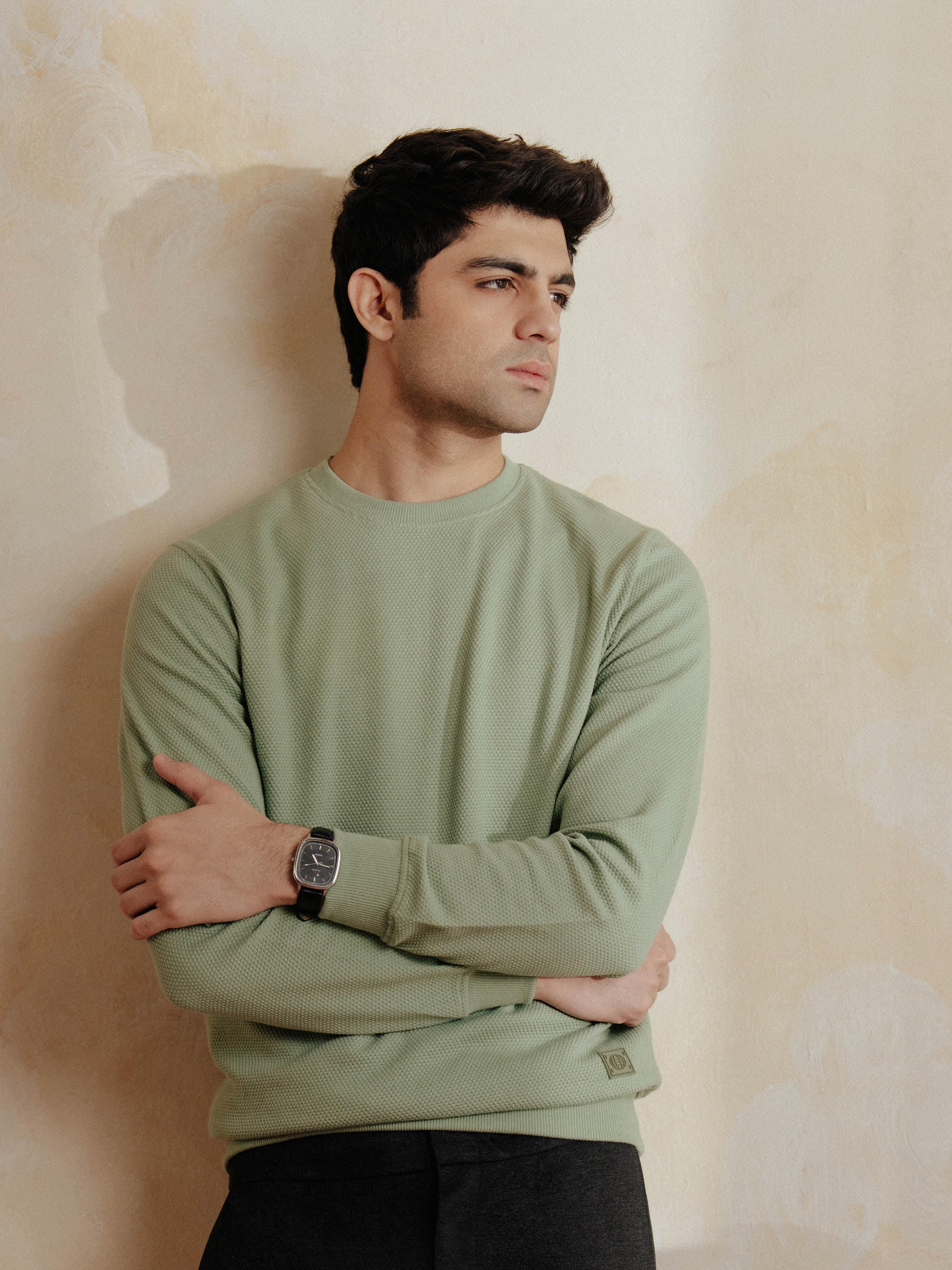 Men's Light Green Sweatshirt - EMTSS5-008 - Image 3