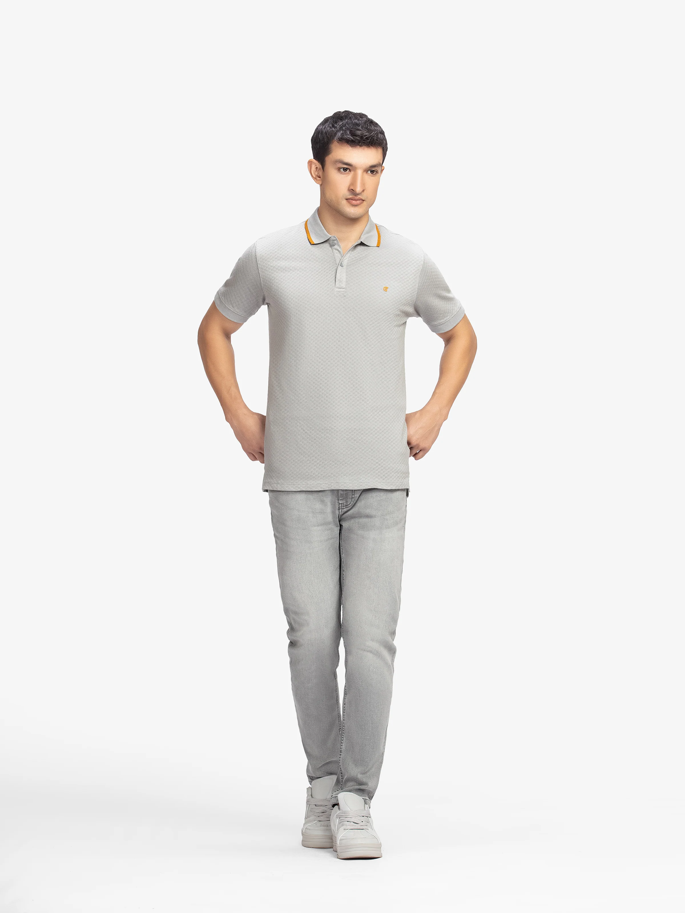 Men's Light Grey Polo Shirt - EMTPS6-086 - Image 2