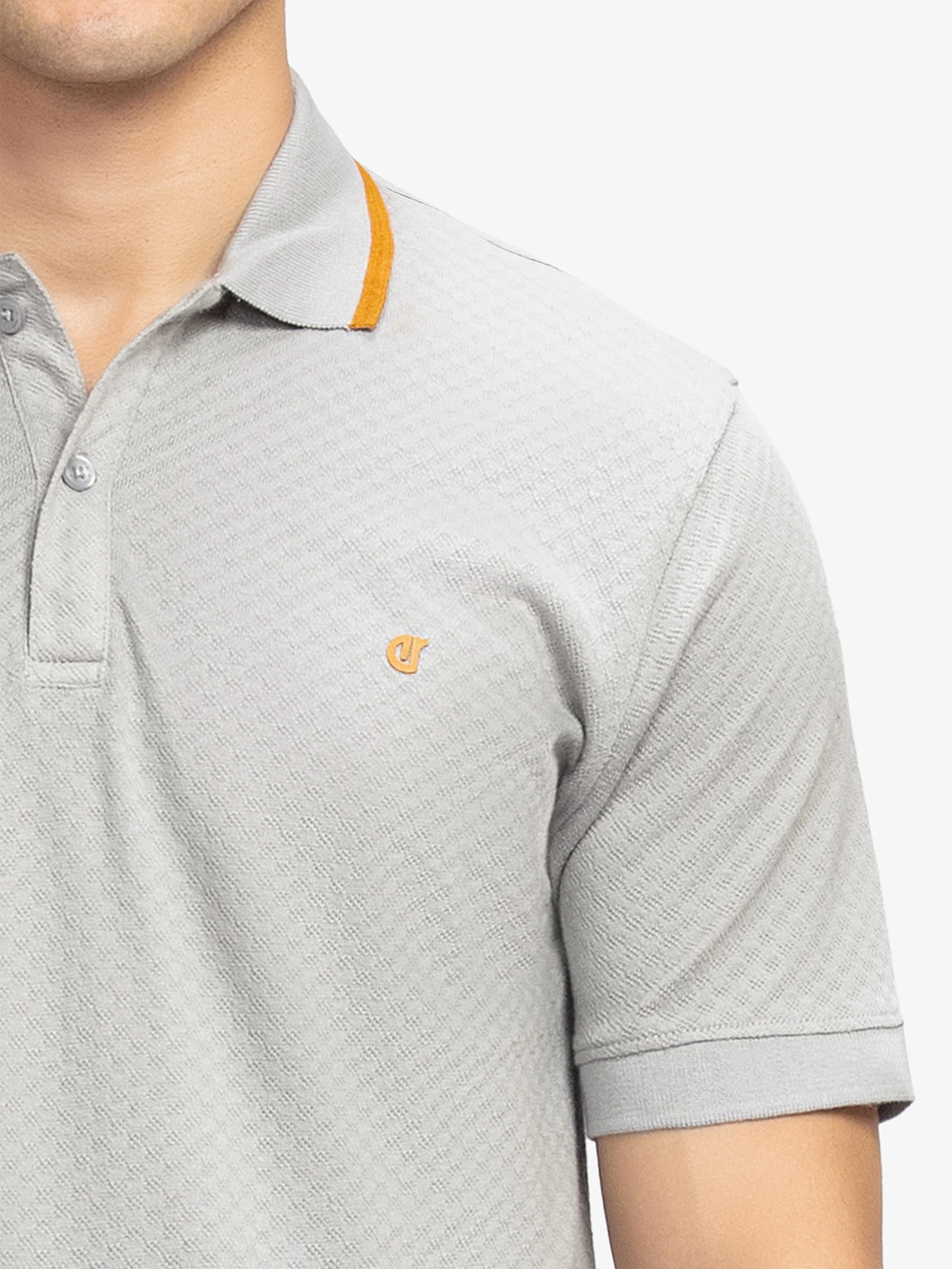Men's Light Grey Polo Shirt - EMTPS6-086 - Image 3