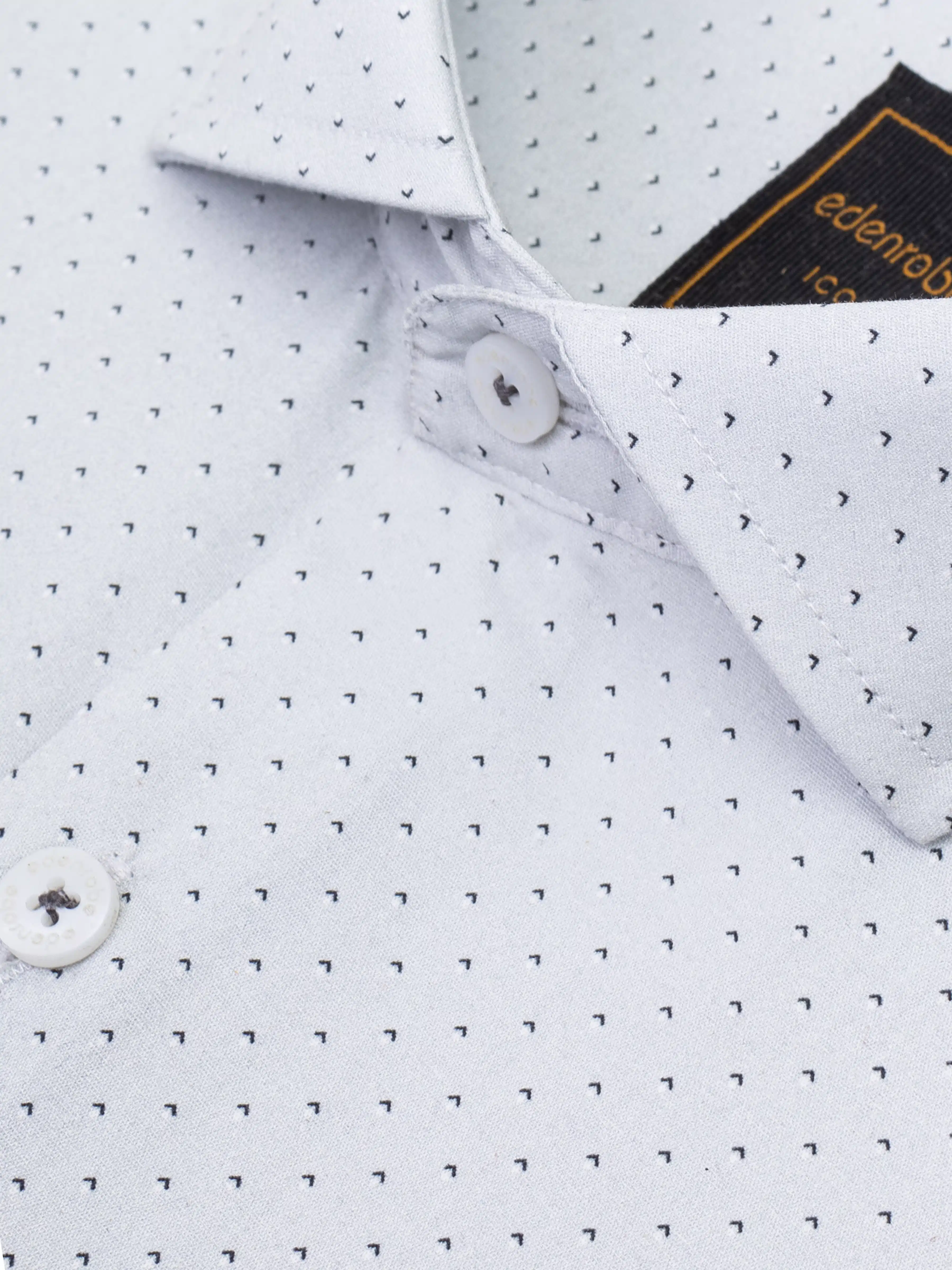 Men's Light Grey Textured Shirt - EMTSI5-50750 - Image 3