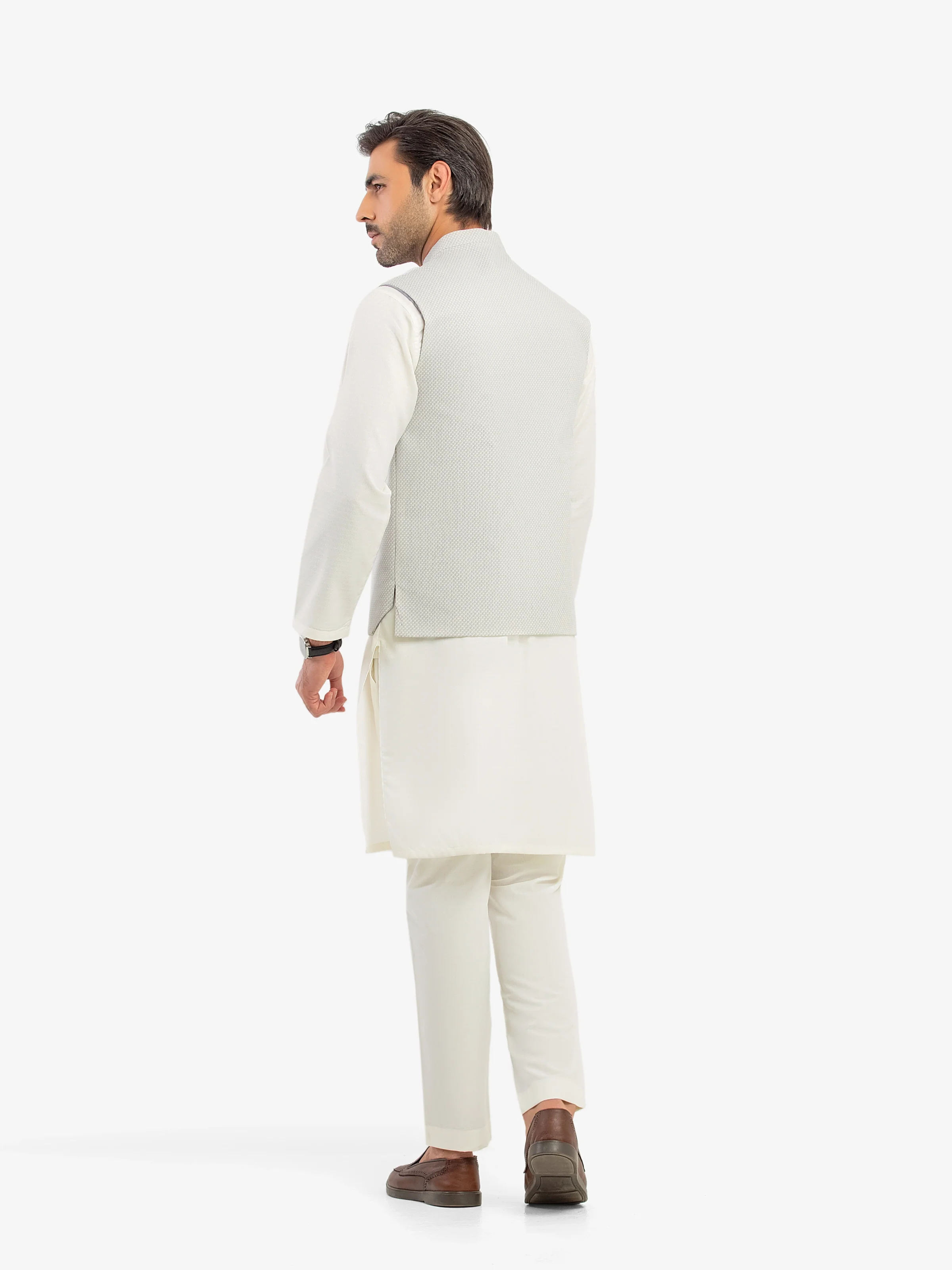 Men's Light Grey Waist Coat - EMTWCP5-36001 - Image 5
