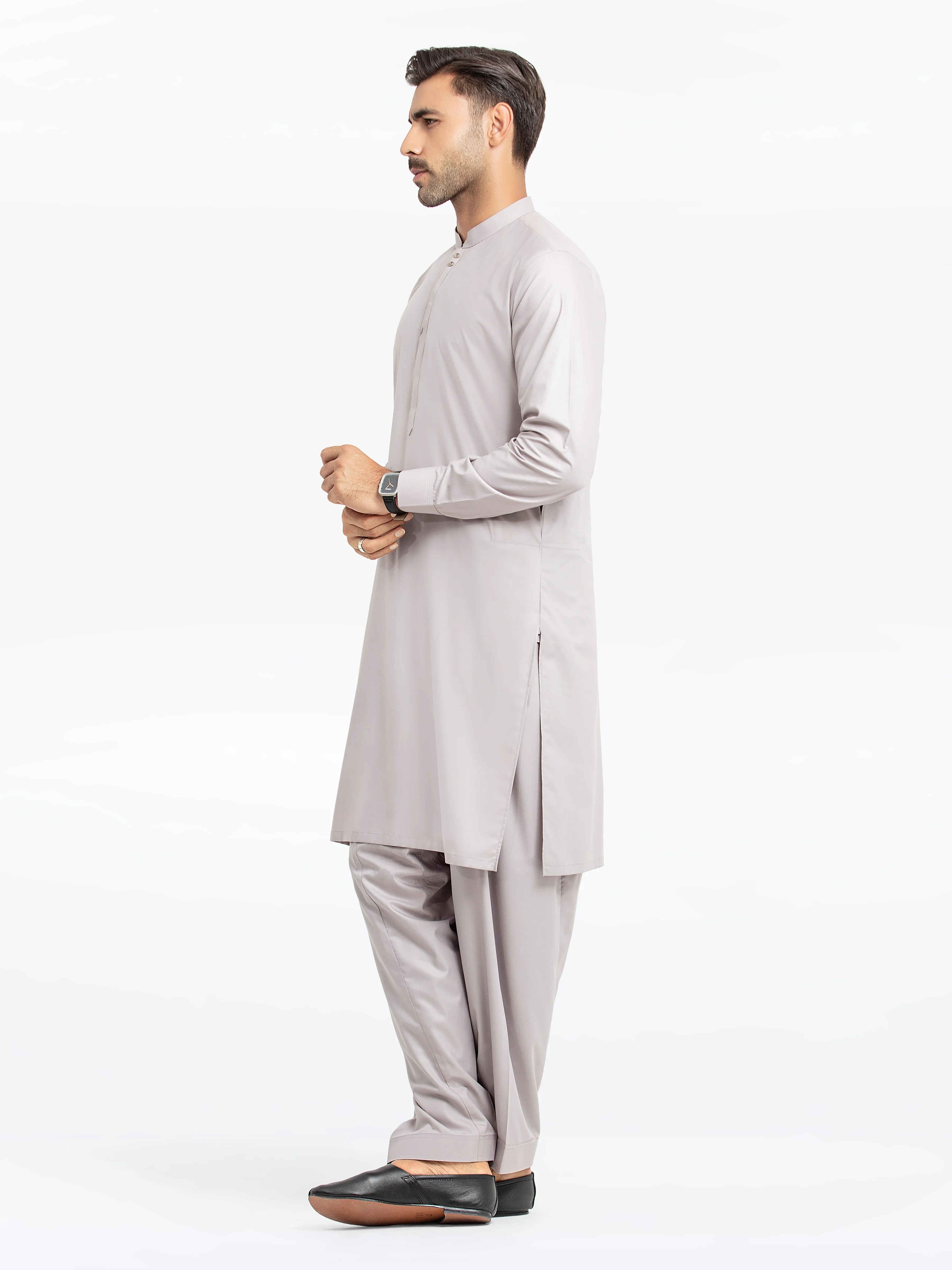Men's Light Lavender Shalwar Kameez - EMTKS24S-41131 - Image 3