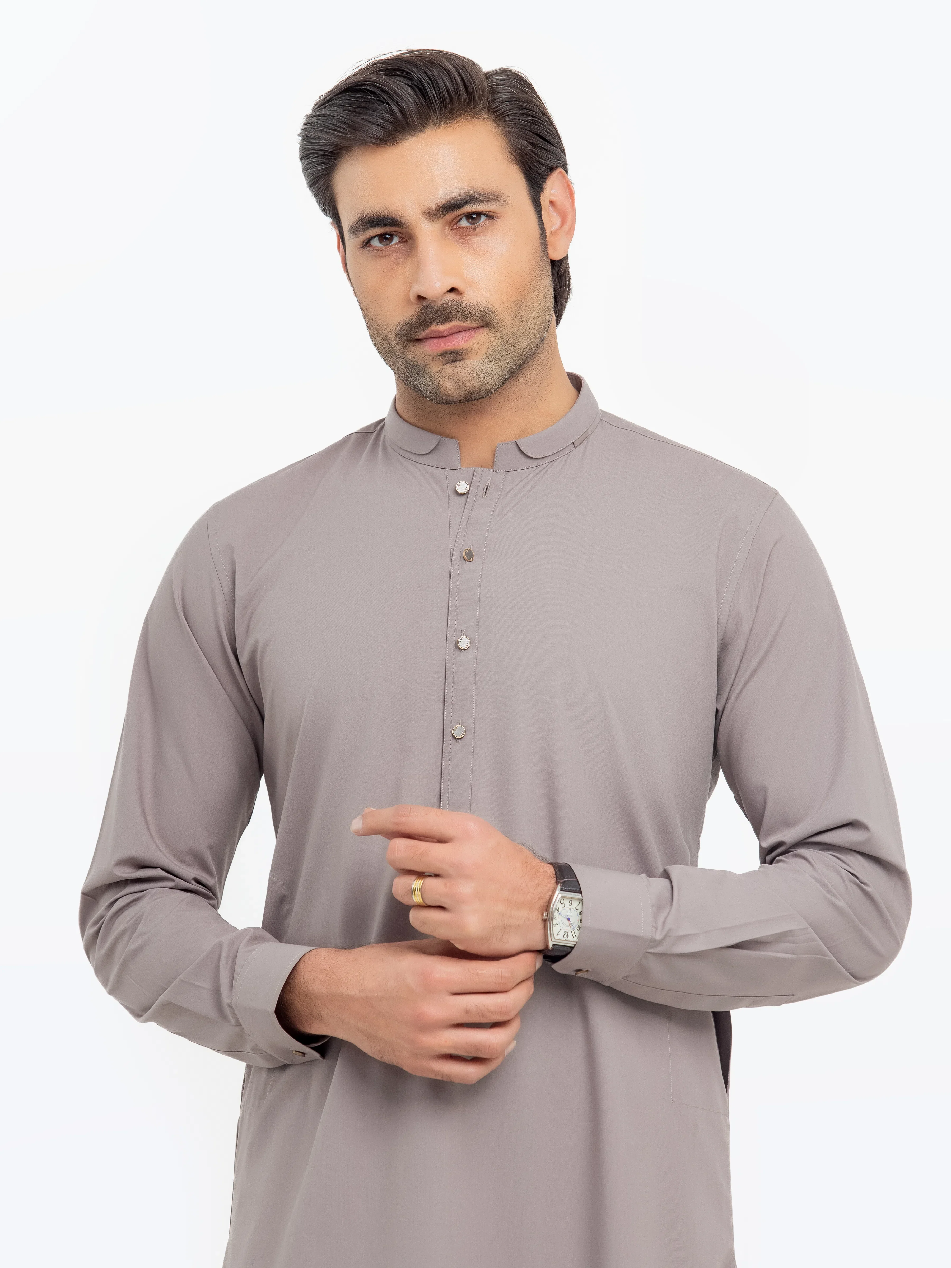 Men's Light Lavender Shalwar Kameez - EMTKST5-99551 - Image 2