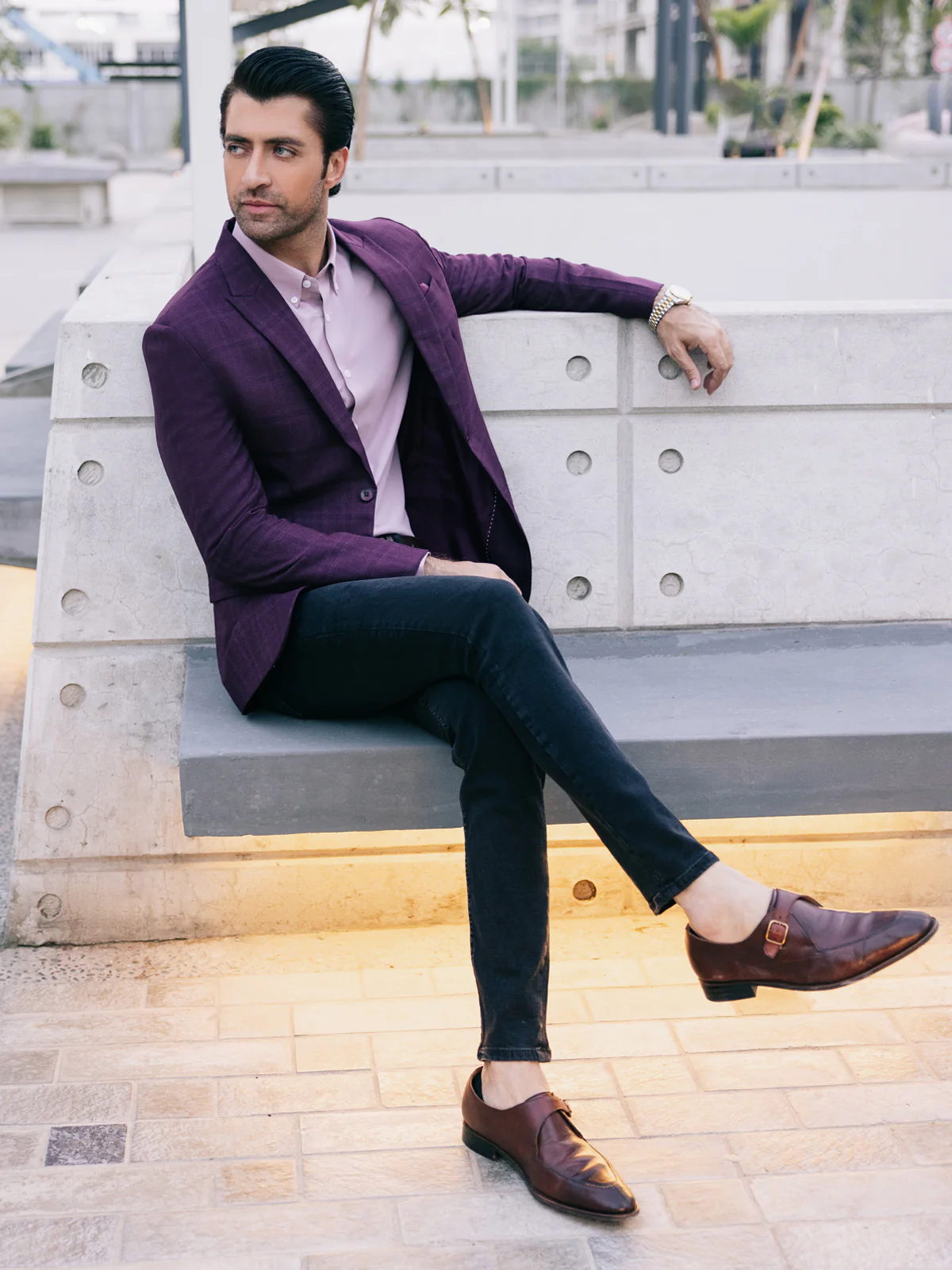 Men's Light Maroon Blazer - EMTB22-6832 - Image 4