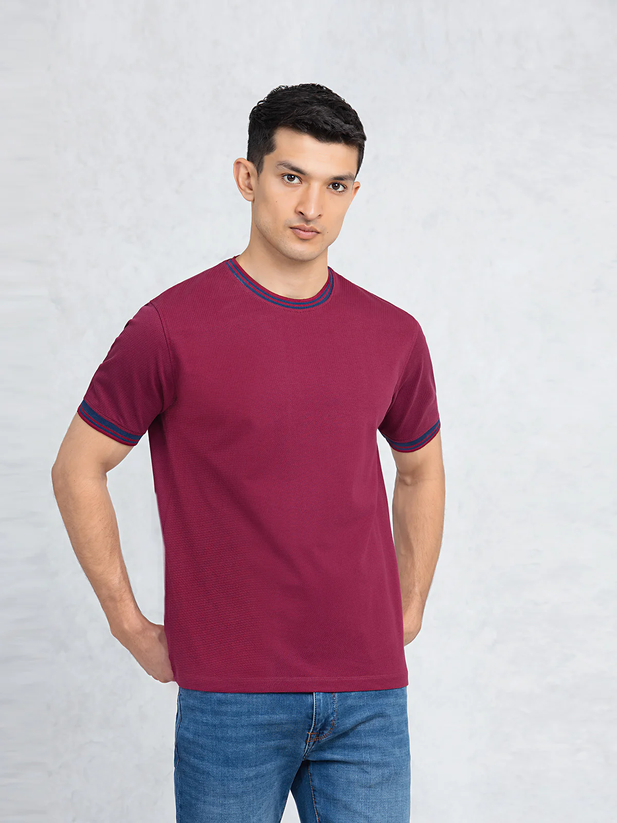 Men's Light Maroon Graphic Tee - EMTGT23-015 - Image 2