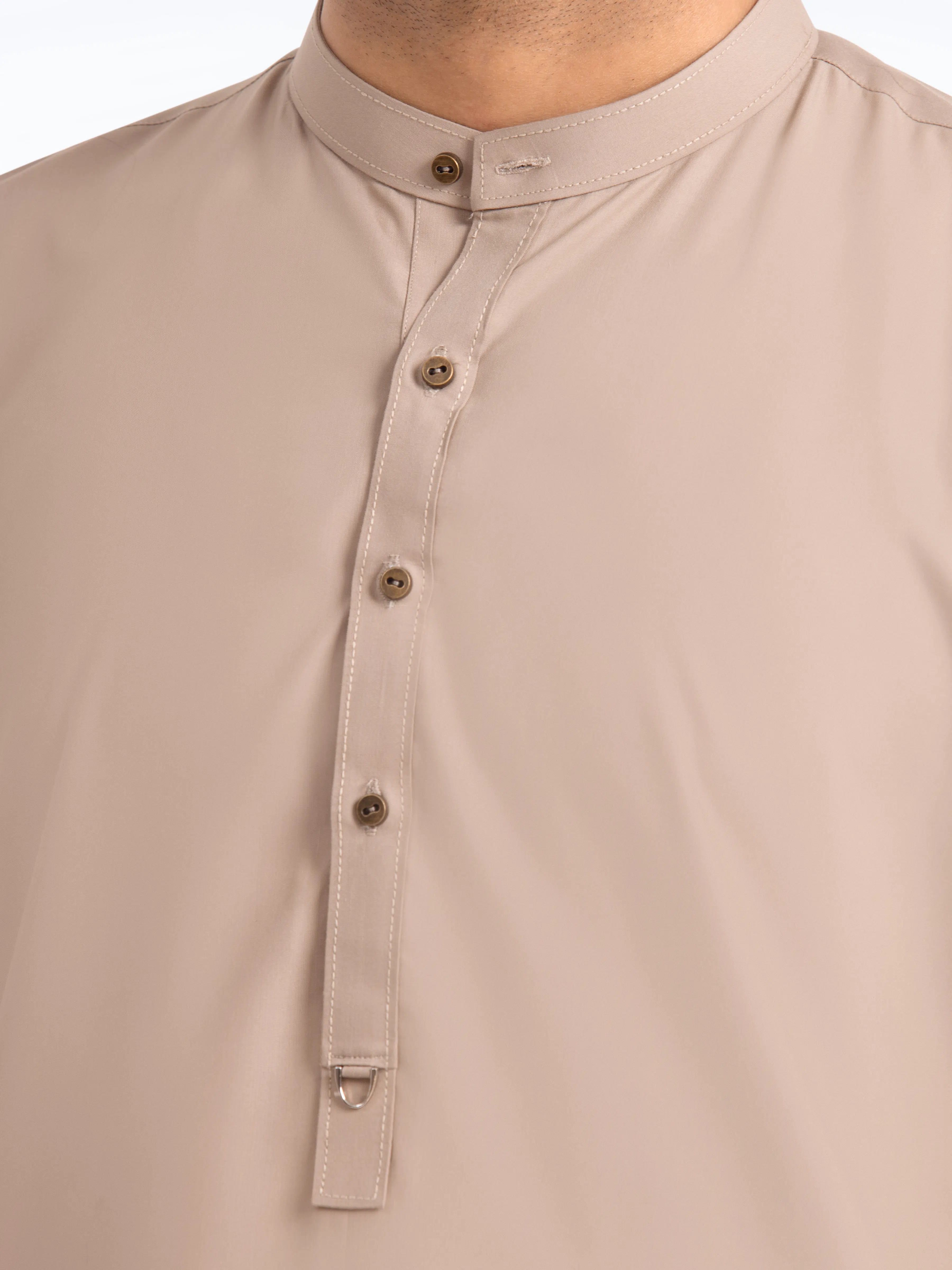 Men's Light Olive Shalwar Kameez - EMTKST24S-99474 - Image 3