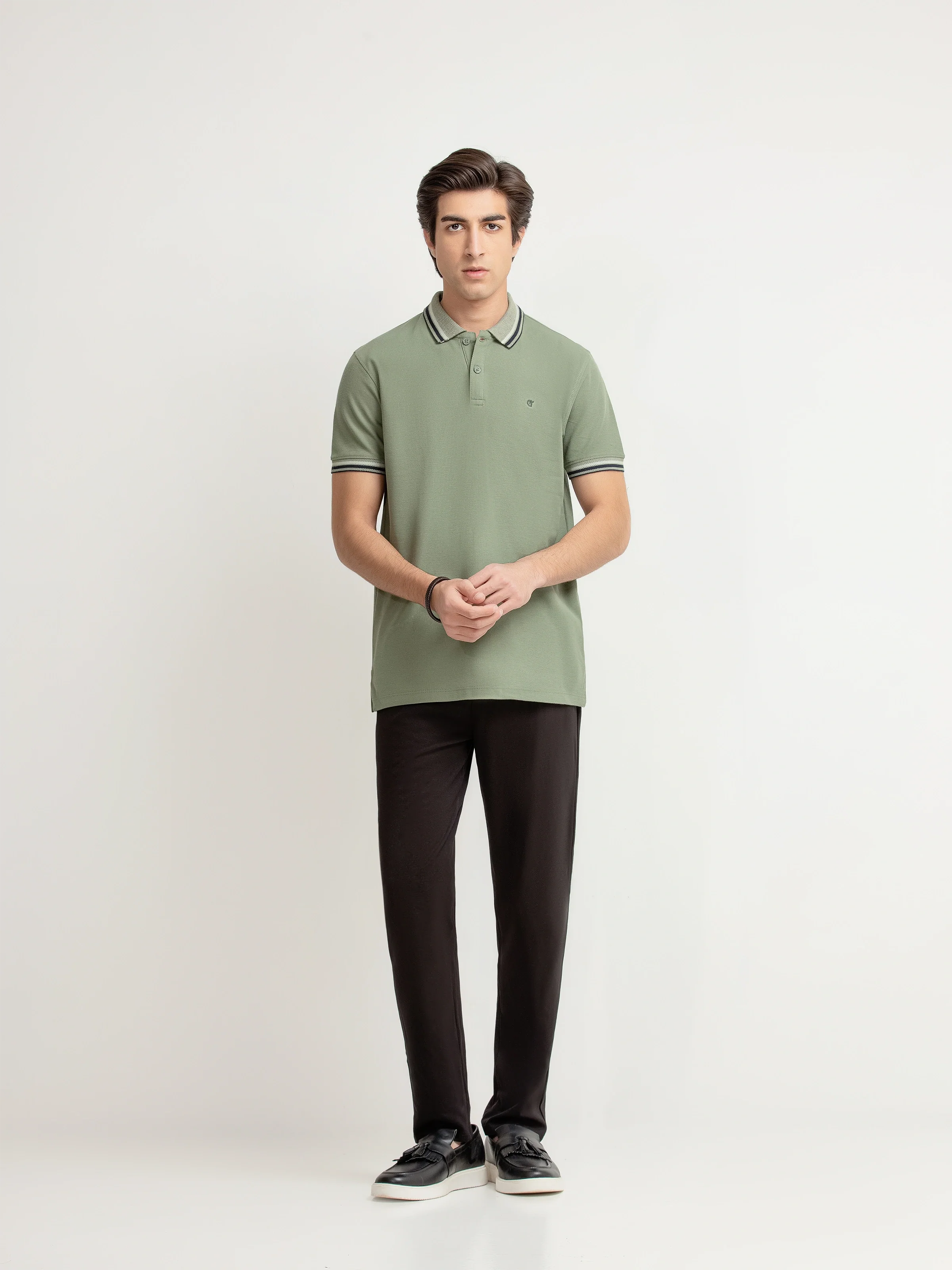 Men's Light Olive Polo Shirt - EMTPS6-033 - Image 2