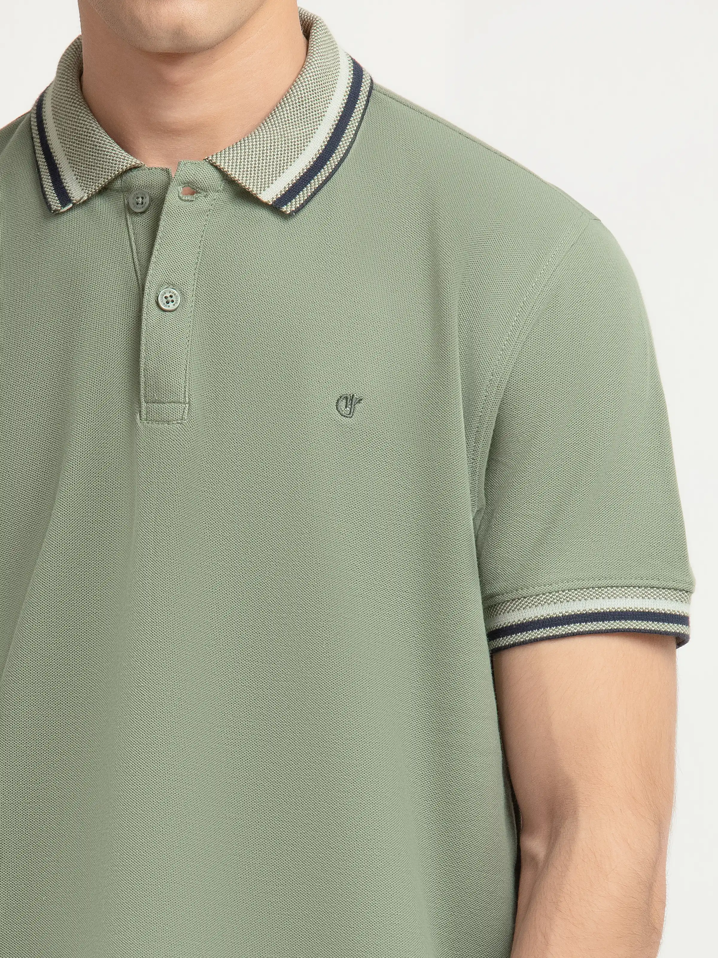 Men's Light Olive Polo Shirt - EMTPS6-033 - Image 3