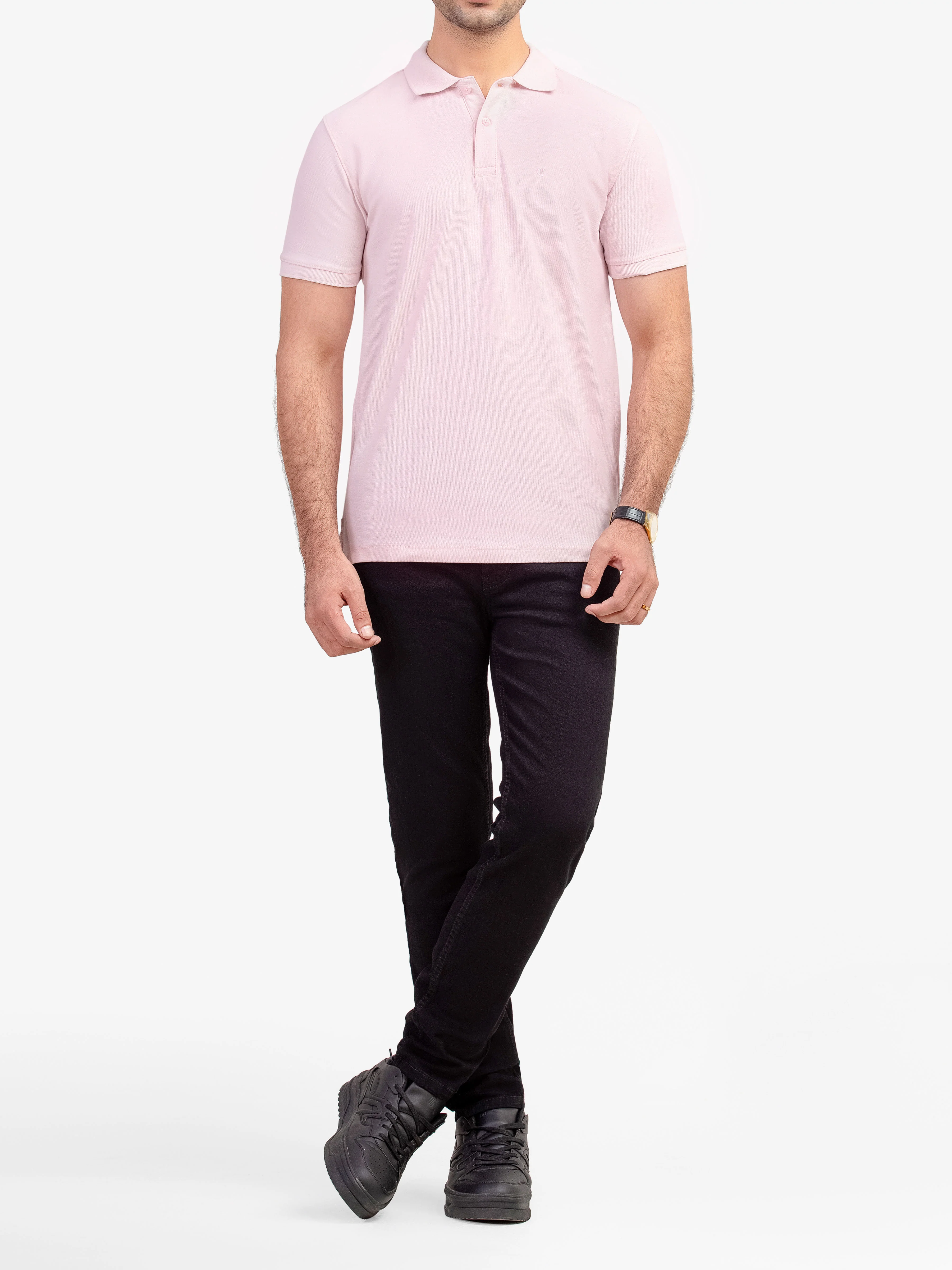 Men's Light Pink Polo Shirt - EMTPS5-051 - Image 2