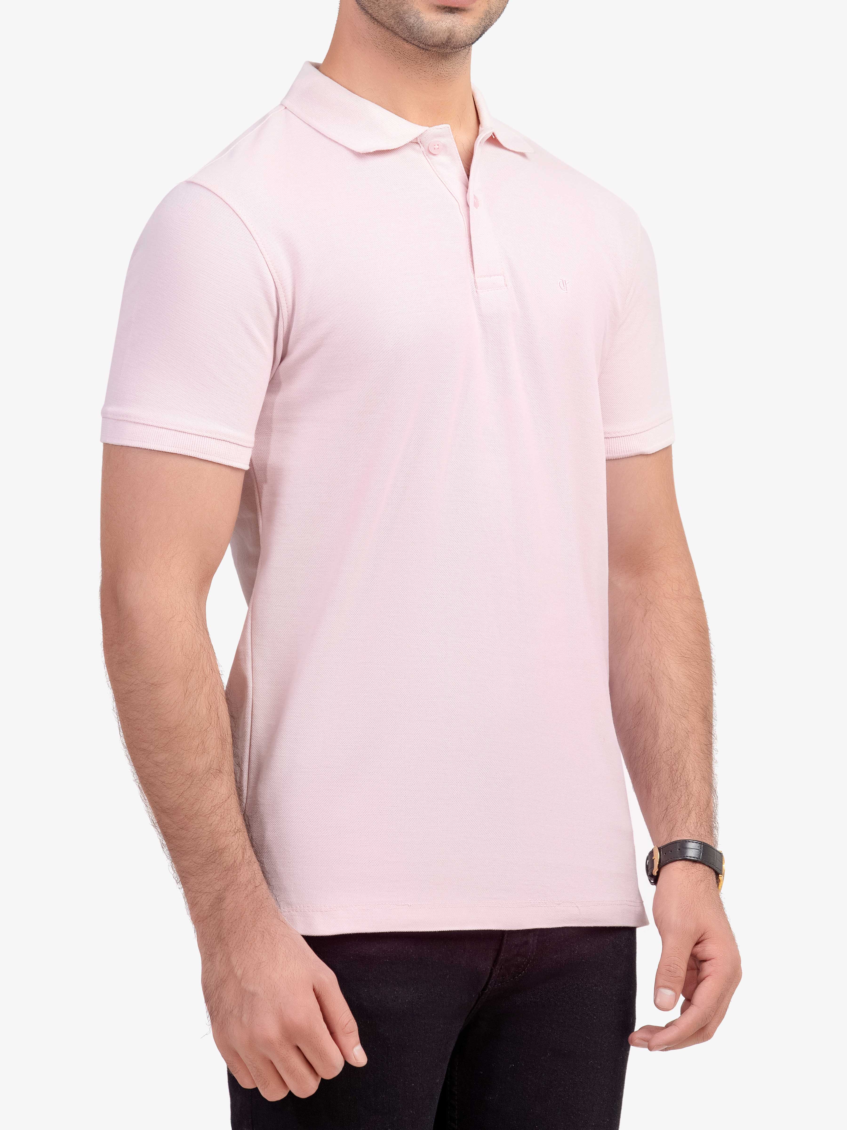 Men's Light Pink Polo Shirt - EMTPS5-051 - Image 4