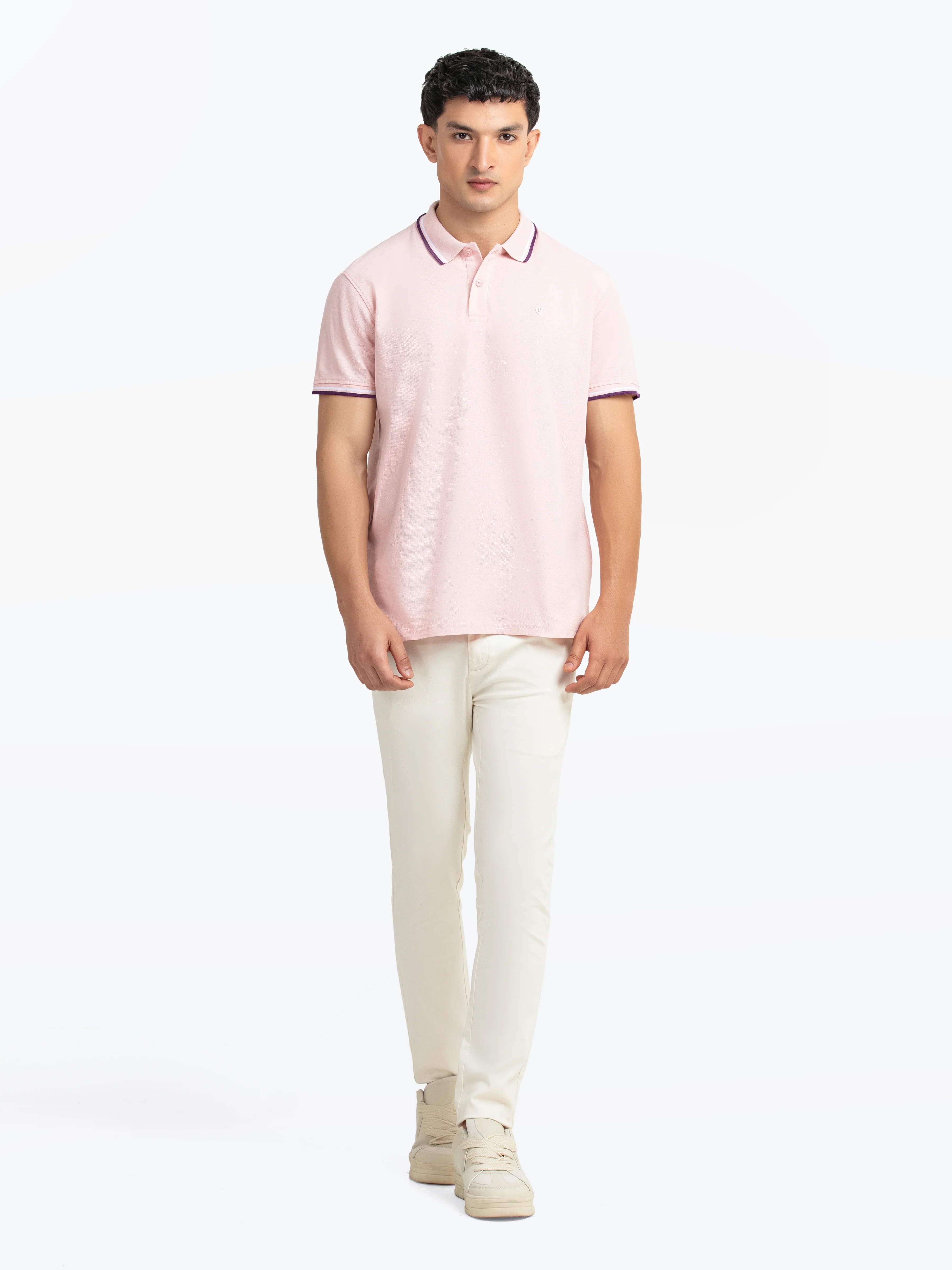 Men's Light Pink Polo Shirt - EMTPS5-060 - Image 2