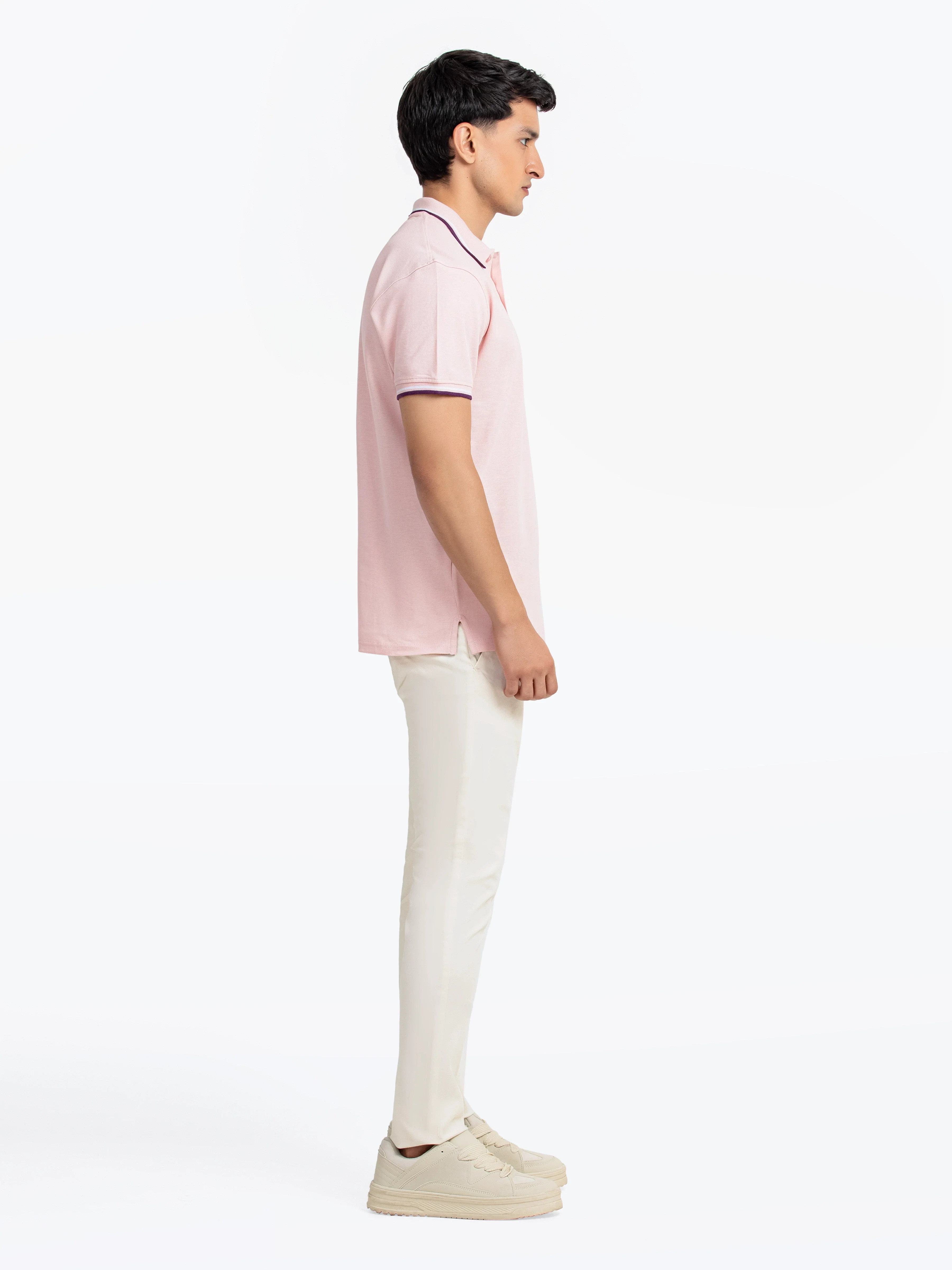 Men's Light Pink Polo Shirt - EMTPS5-060 - Image 4