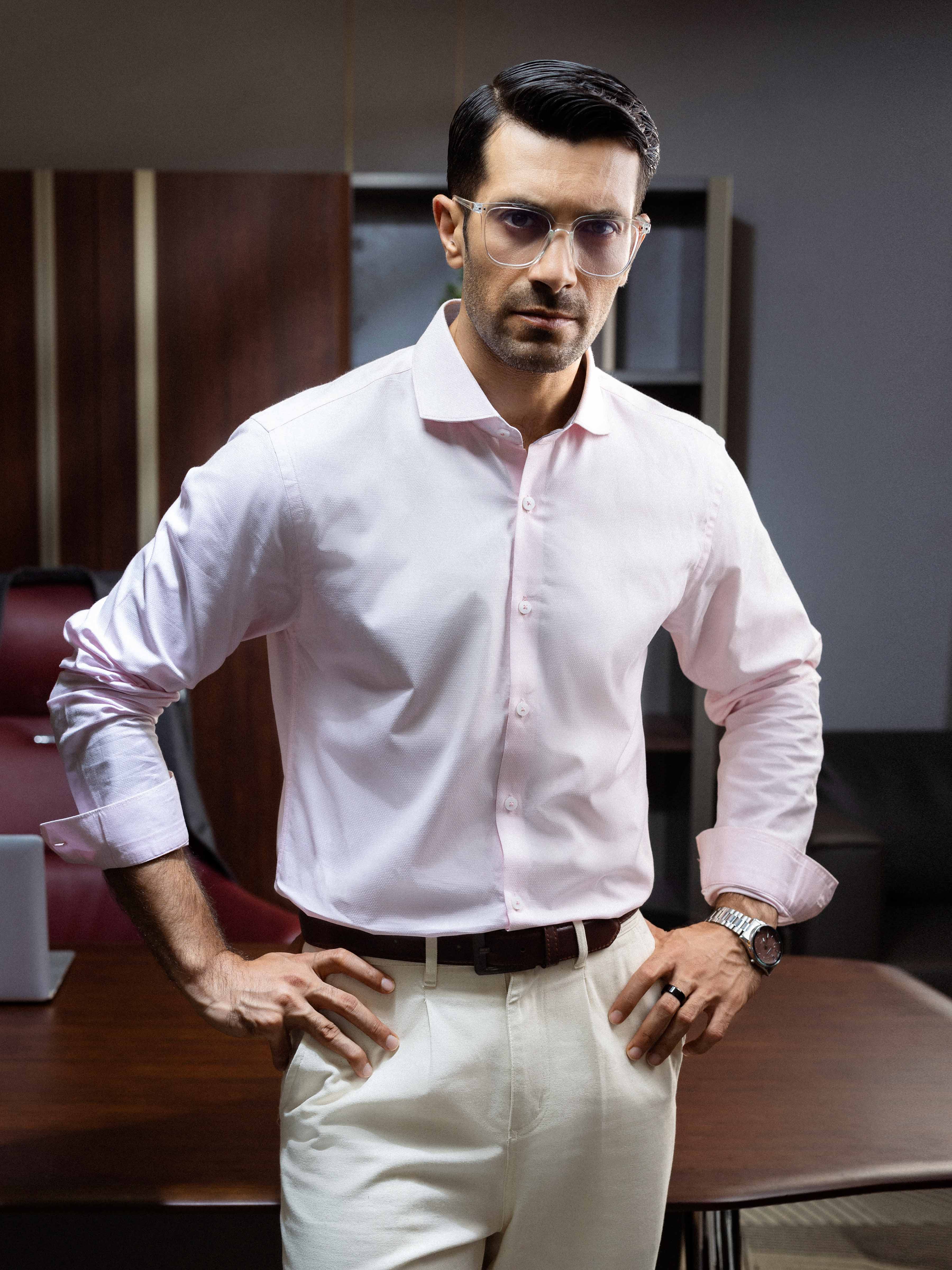 Men's Light Pink Shirt - EMTSI5-50836 - Image 2