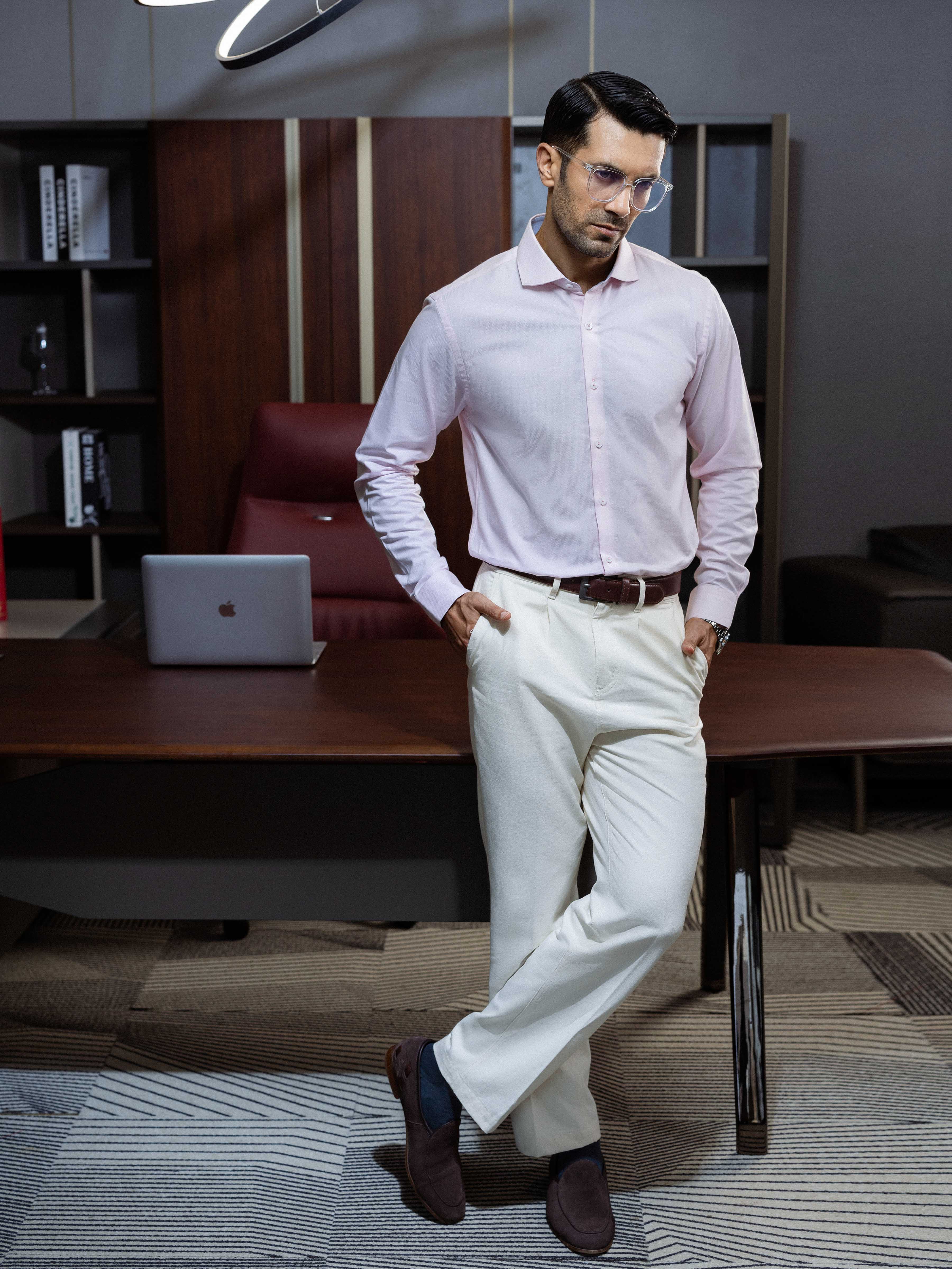 Men's Light Pink Shirt - EMTSI5-50836 - Image 3