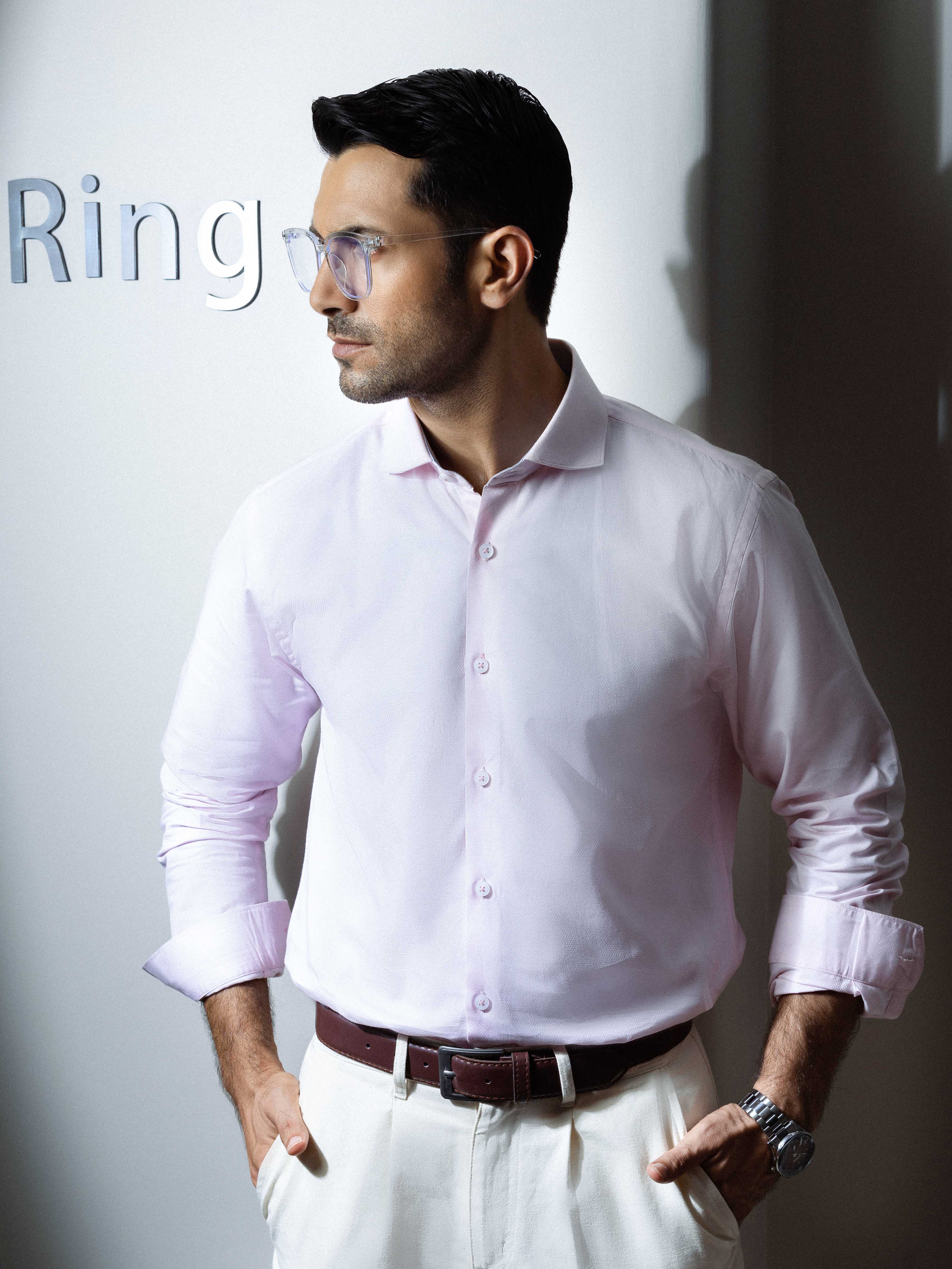 Men's Light Pink Shirt - EMTSI5-50836 - Image 4