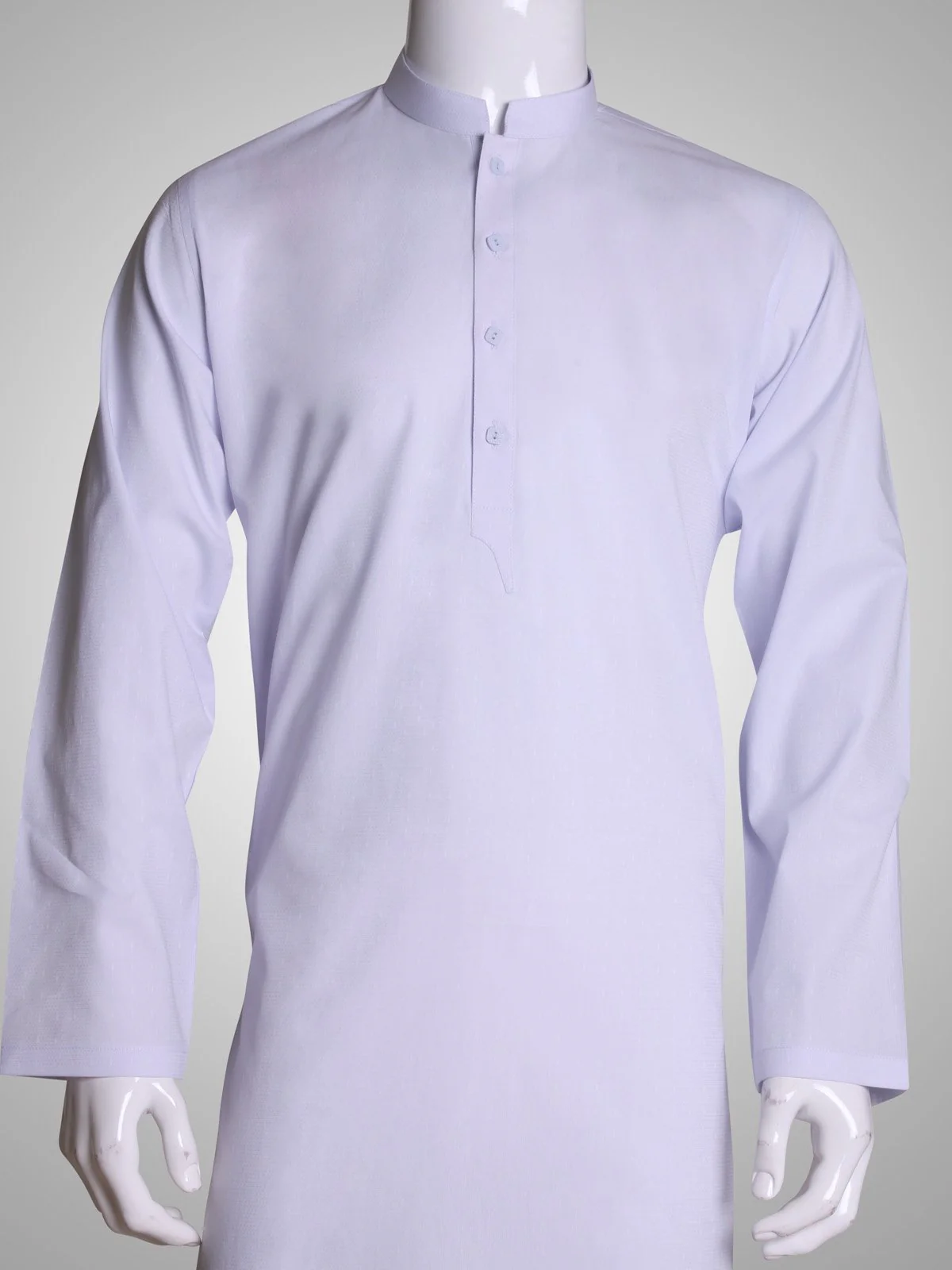 Men's Light Grey Kurta - 9117-S Men's Kurta - Image 2