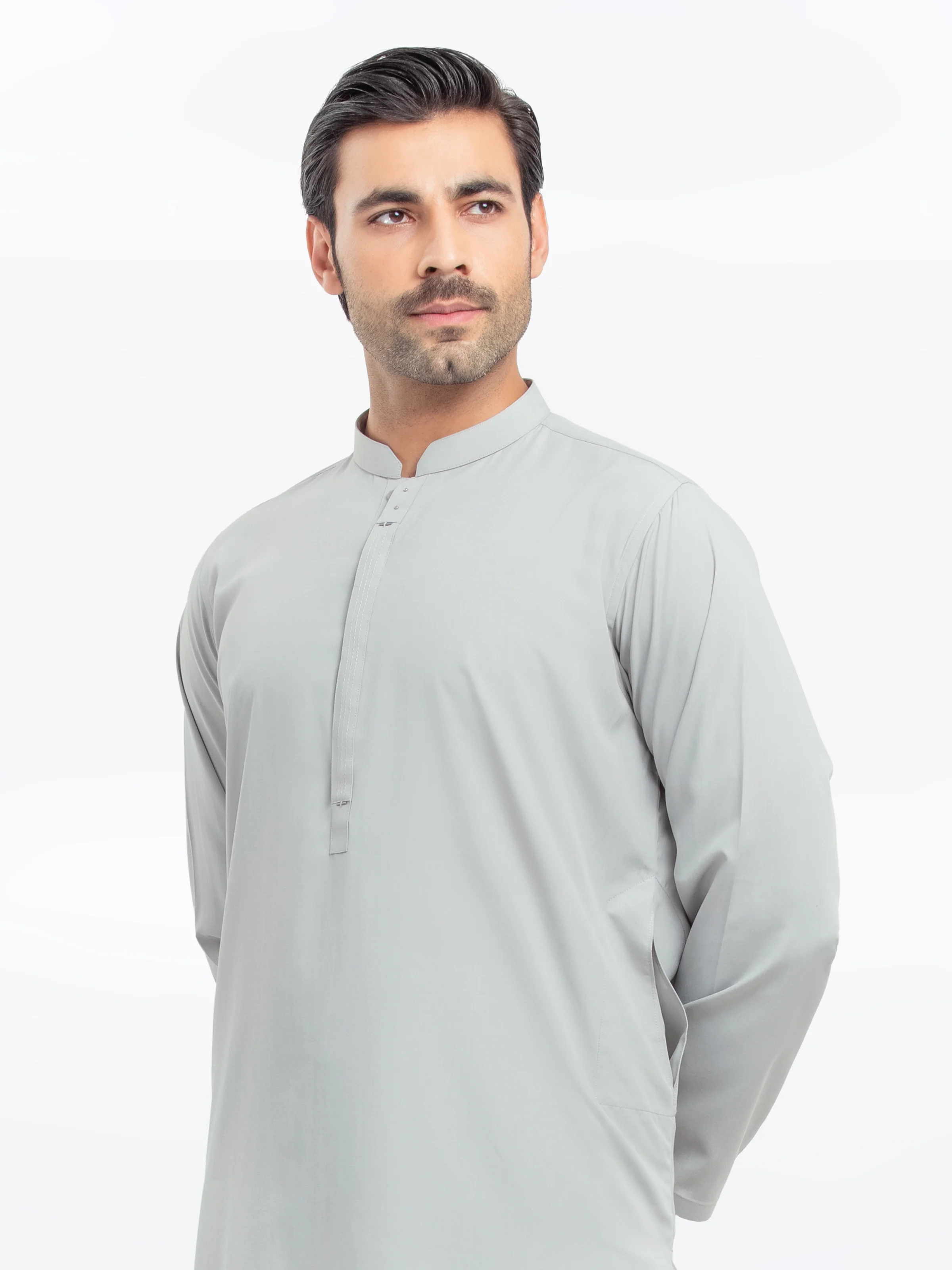 Men's Light Sage Shalwar Kameez - EMTKS25-41153 - Image 3