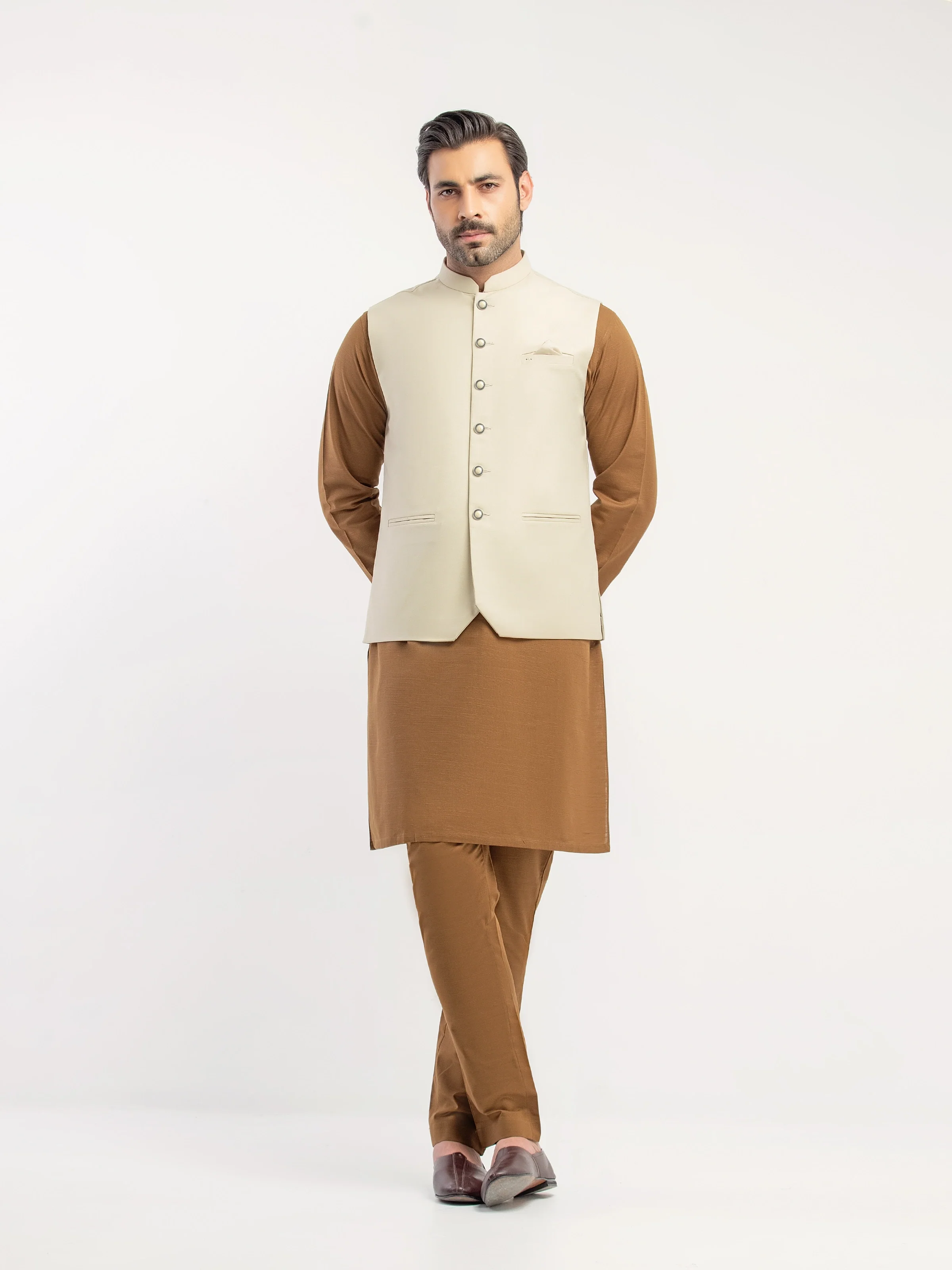 Men's Light Sage Waist Coat - EMTWCP6-36004 - Image 2