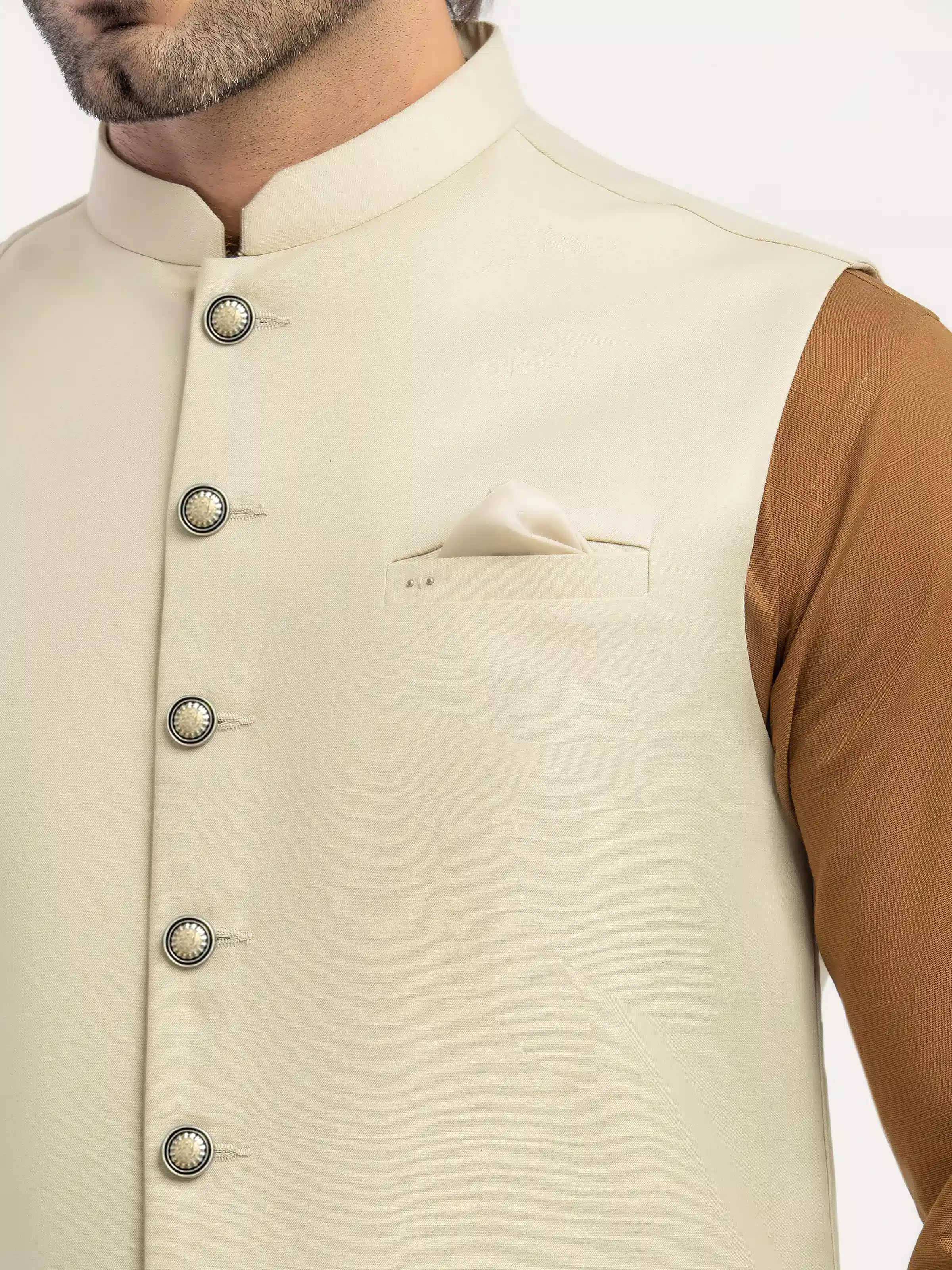Men's Light Sage Waist Coat - EMTWCP6-36004 - Image 3